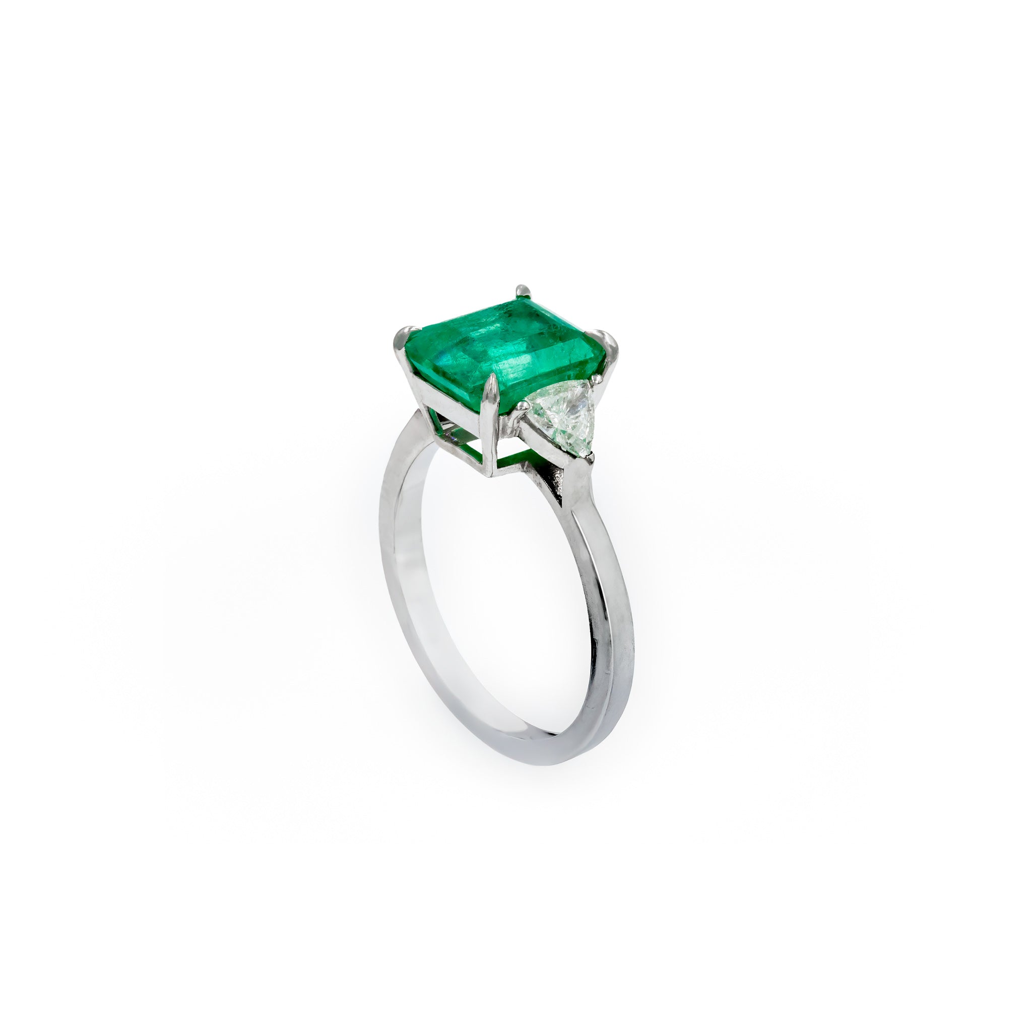 Anel esmeralda Classic de diamante e ouro 18k