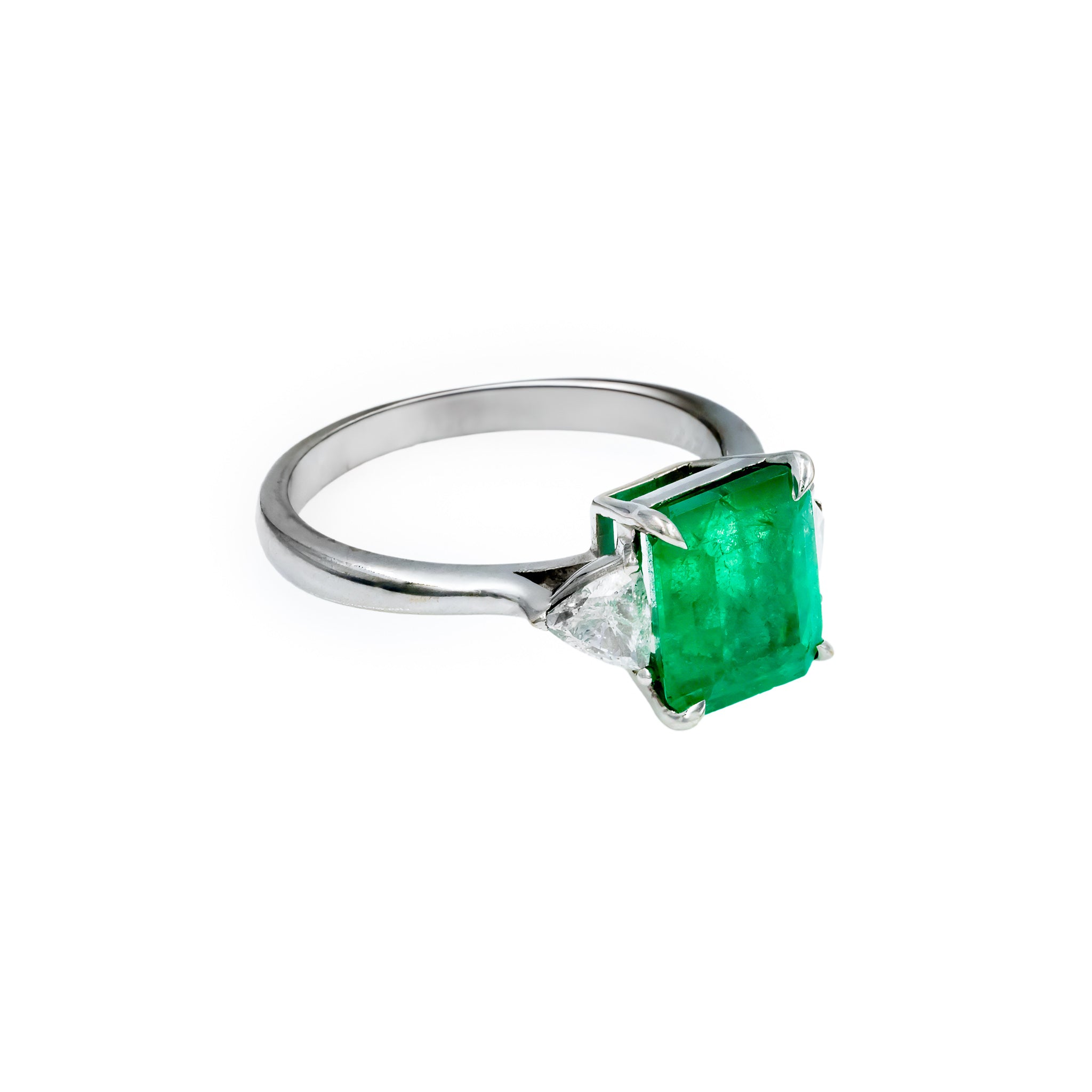 Anel esmeralda Classic de diamante e ouro 18k