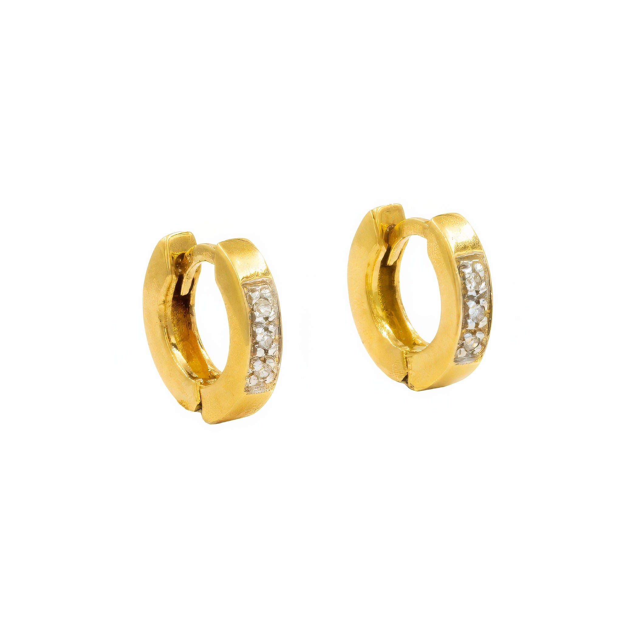 Brinco argola de diamante e ouro 18k