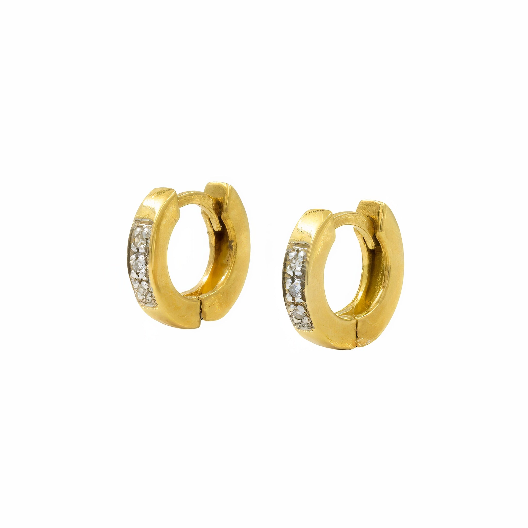 Brinco argola de diamante e ouro 18k