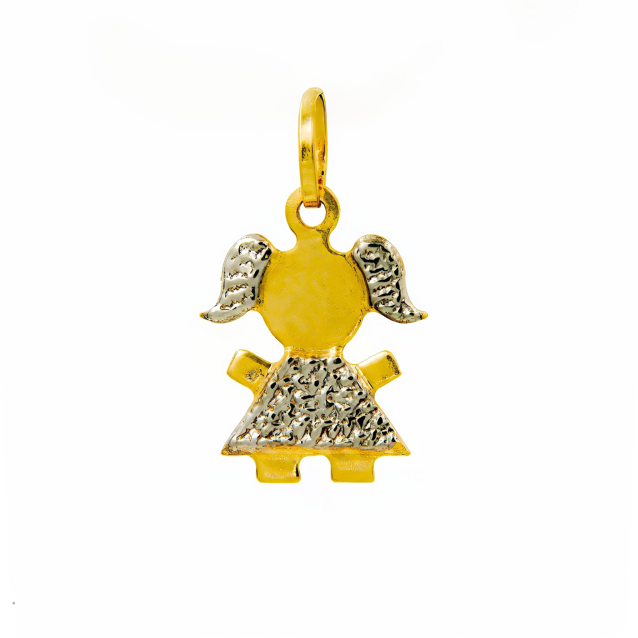 Pingente boneca diamante e ouro 18k