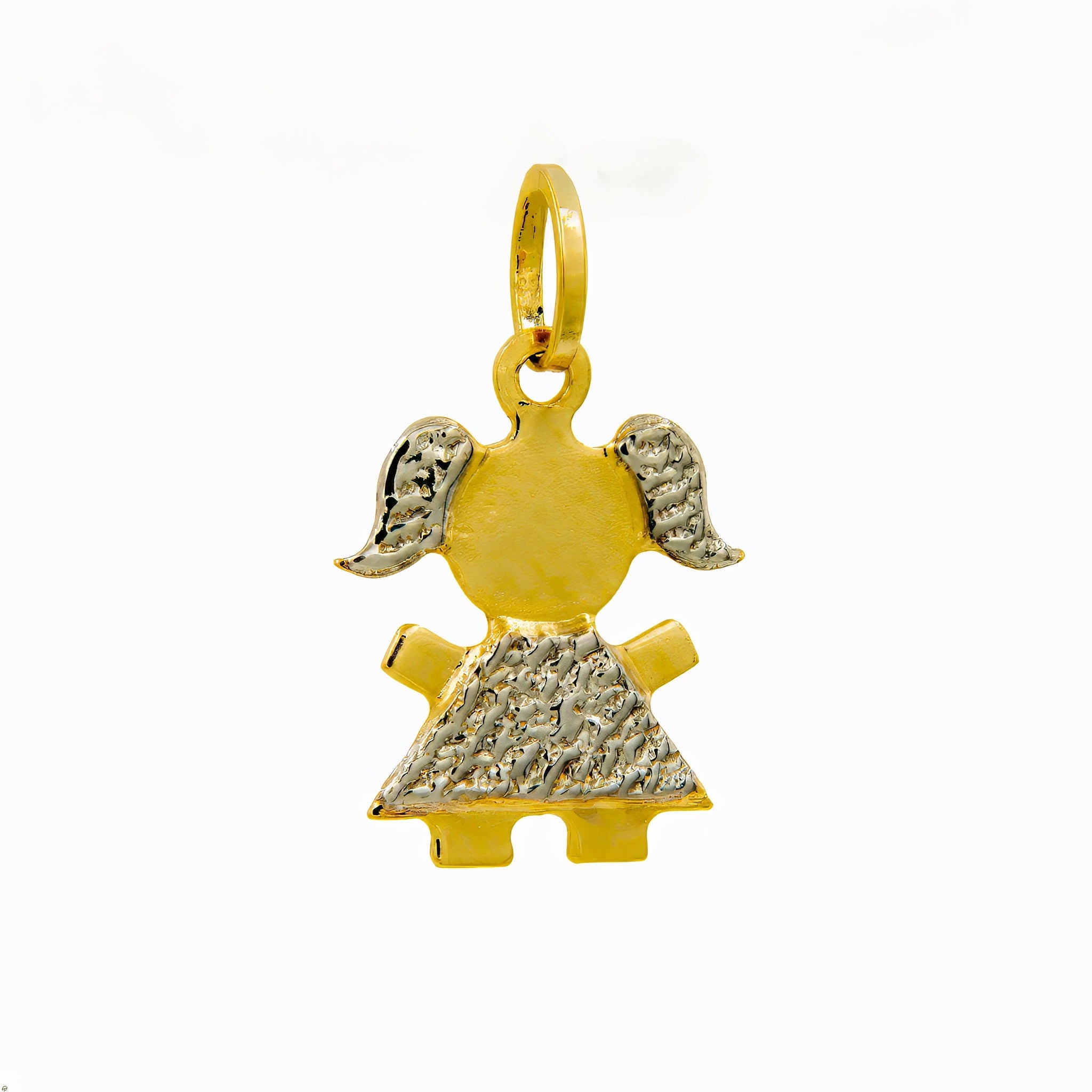 Pingente boneca diamante e ouro 18k
