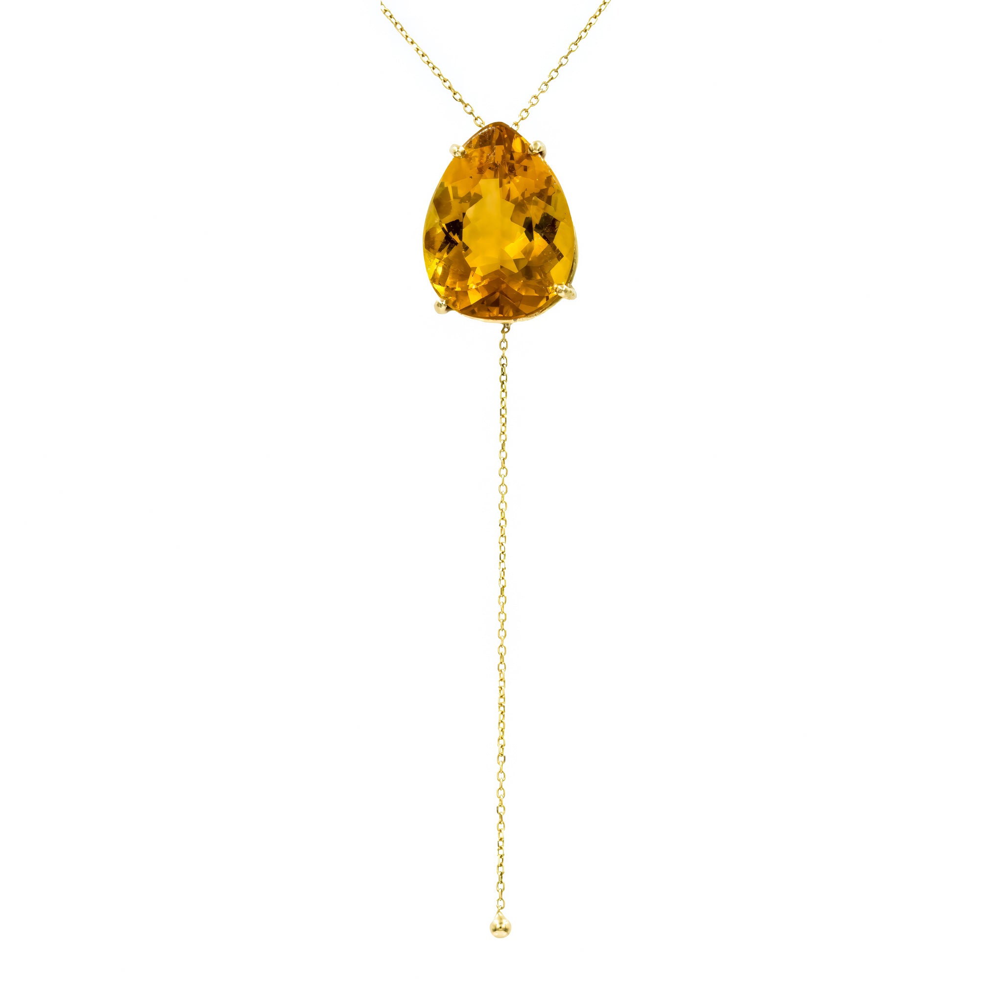 Gravata em ouro 18k com pingente de citrino