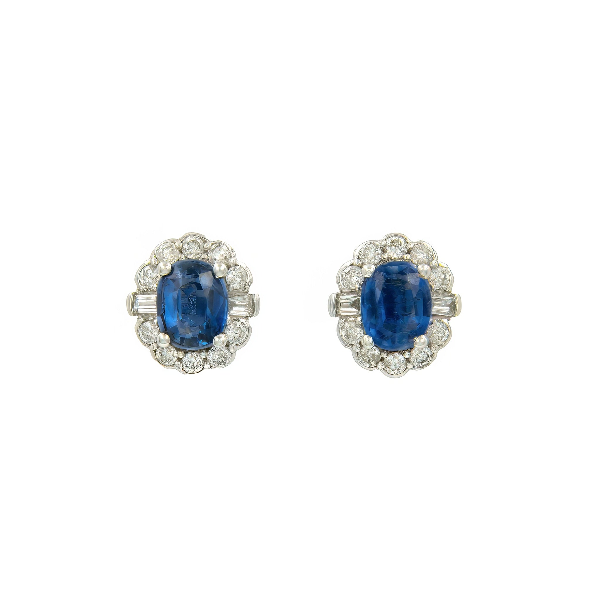 Brinco classic rock de safira, diamante e ouro 18k