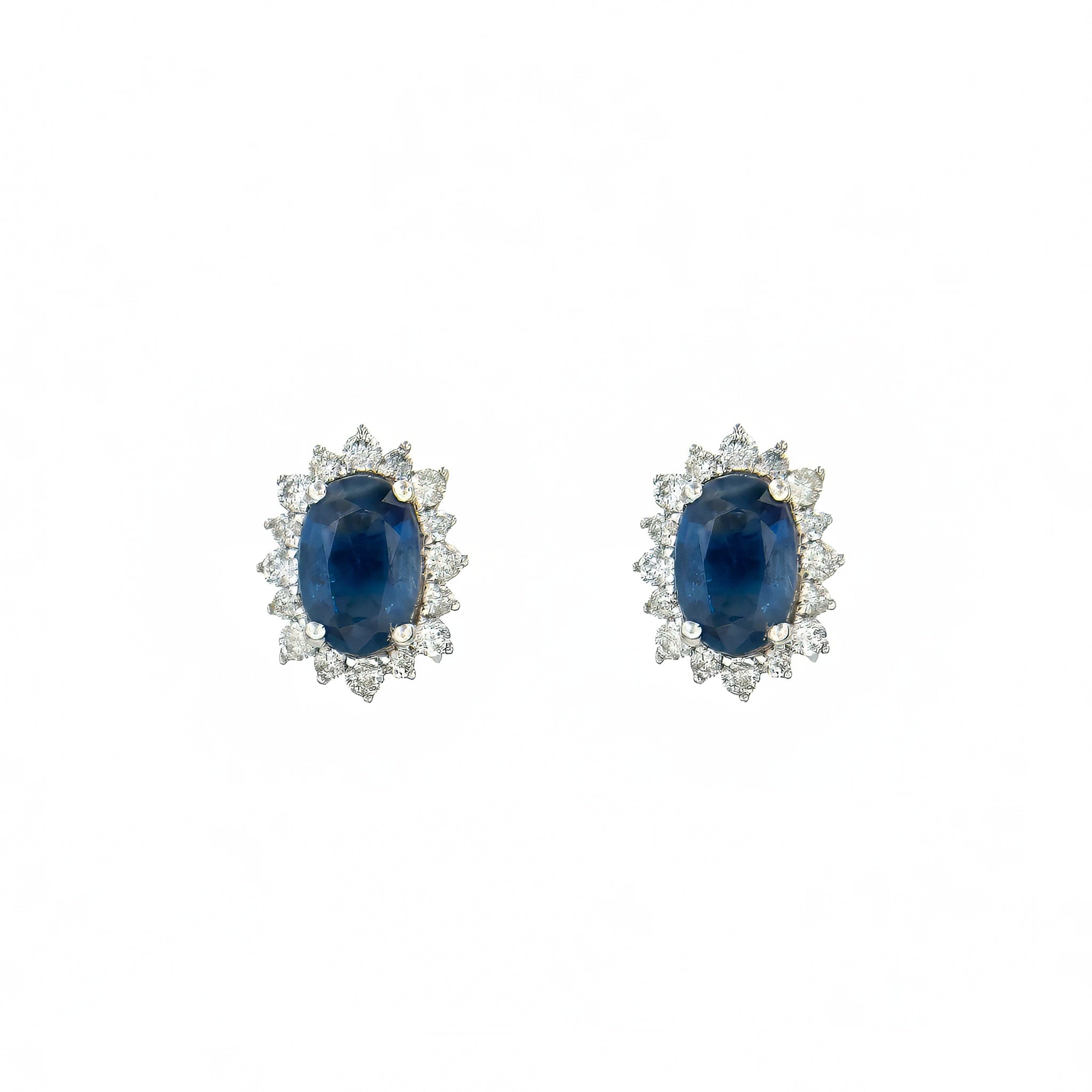 Brinco classic de cianita, diamante e ouro 18k