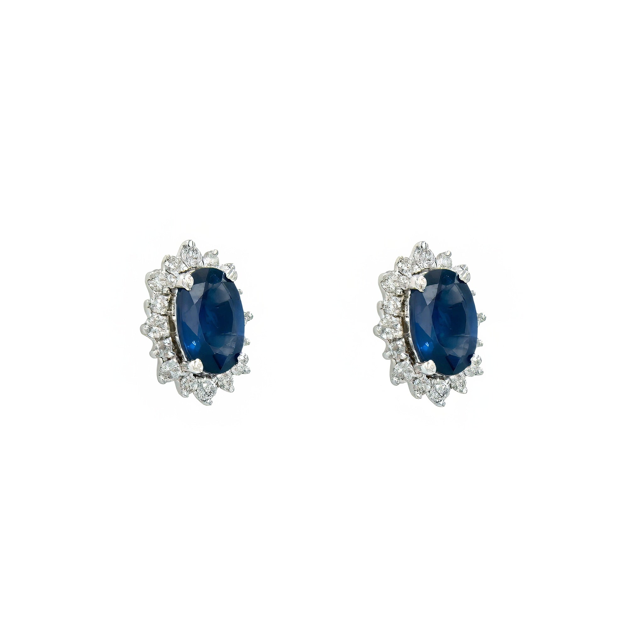 Brinco classic de cianita, diamante e ouro 18k