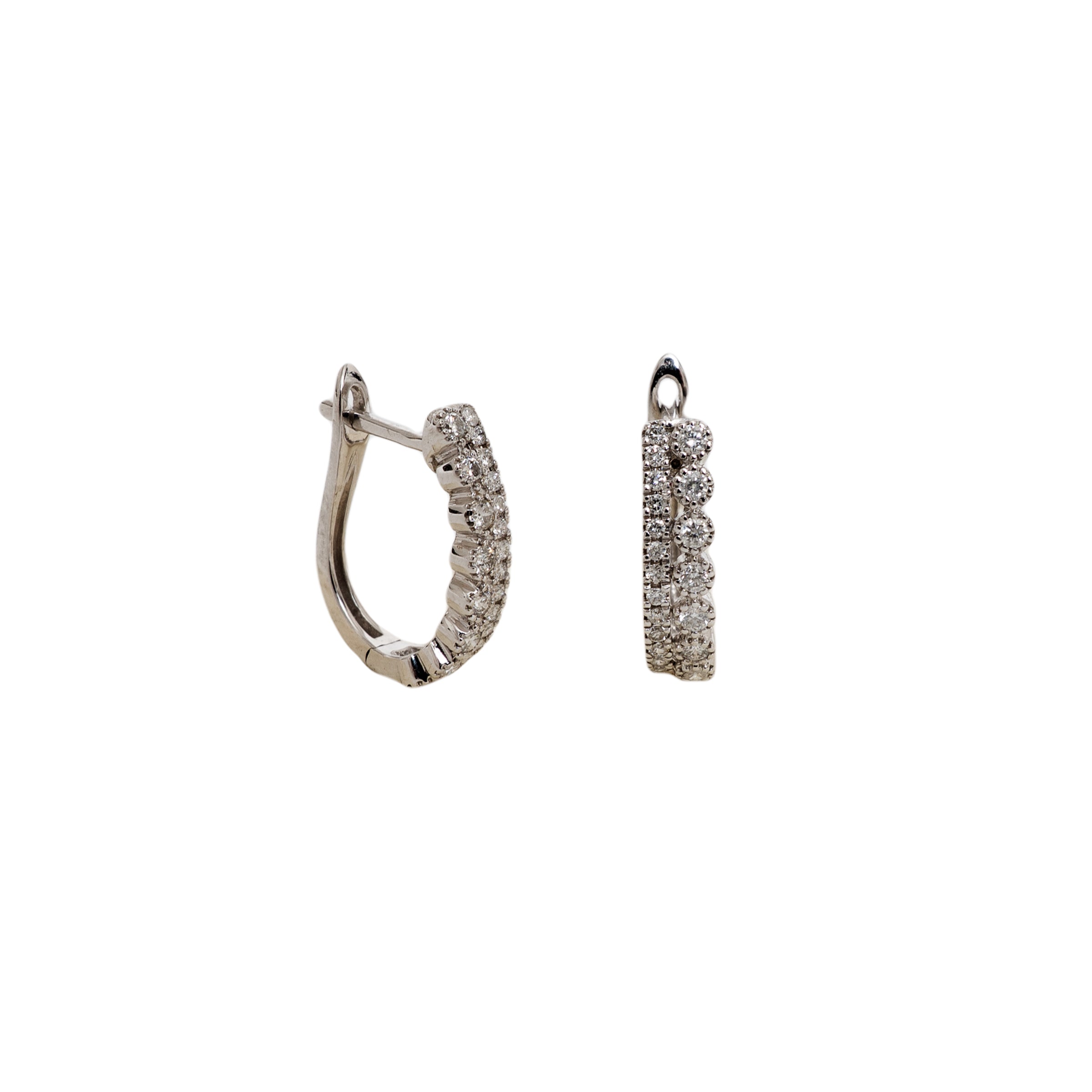 Brinco argola diamante trabalhada ouro 18k