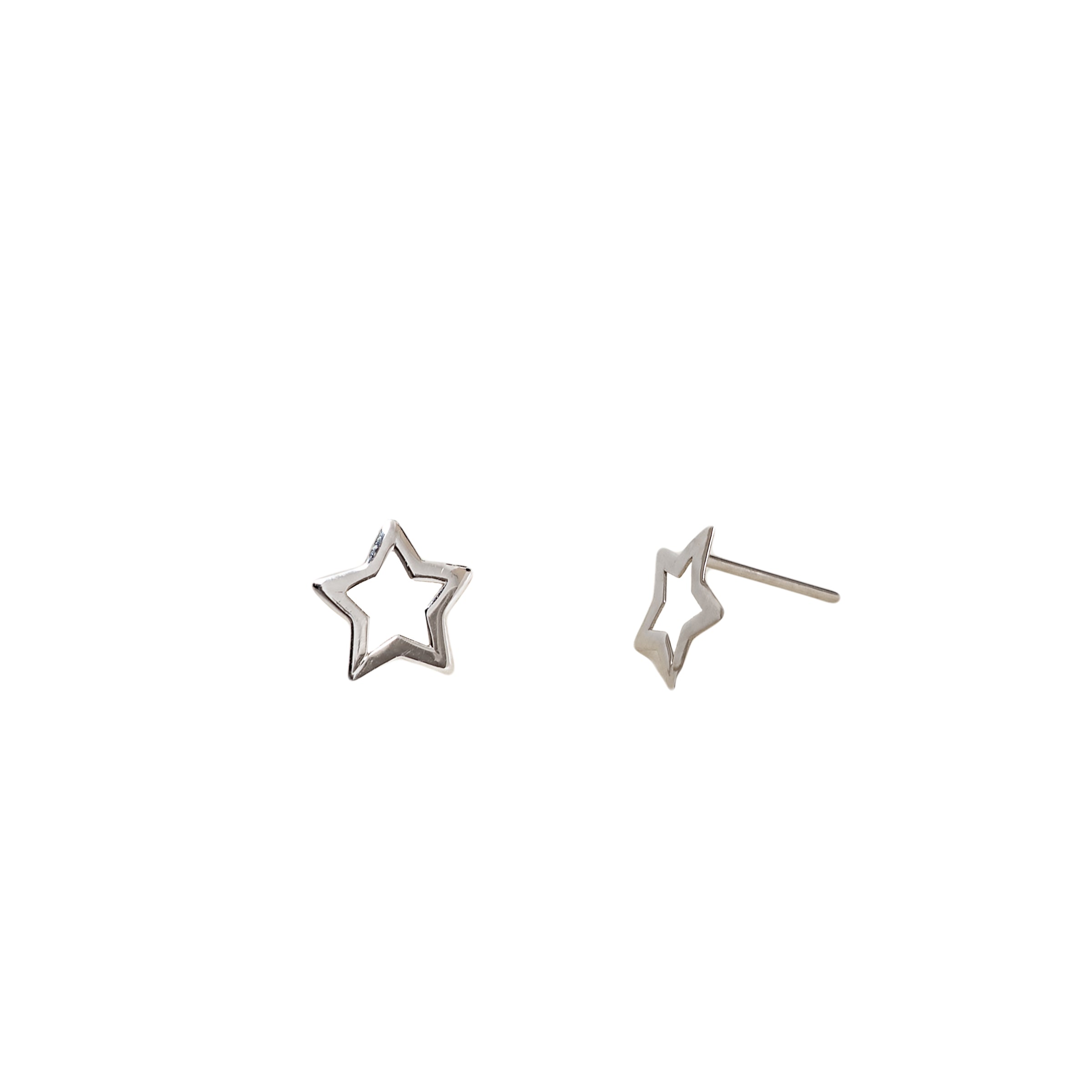 Brinco estrela vazada ouro 18k