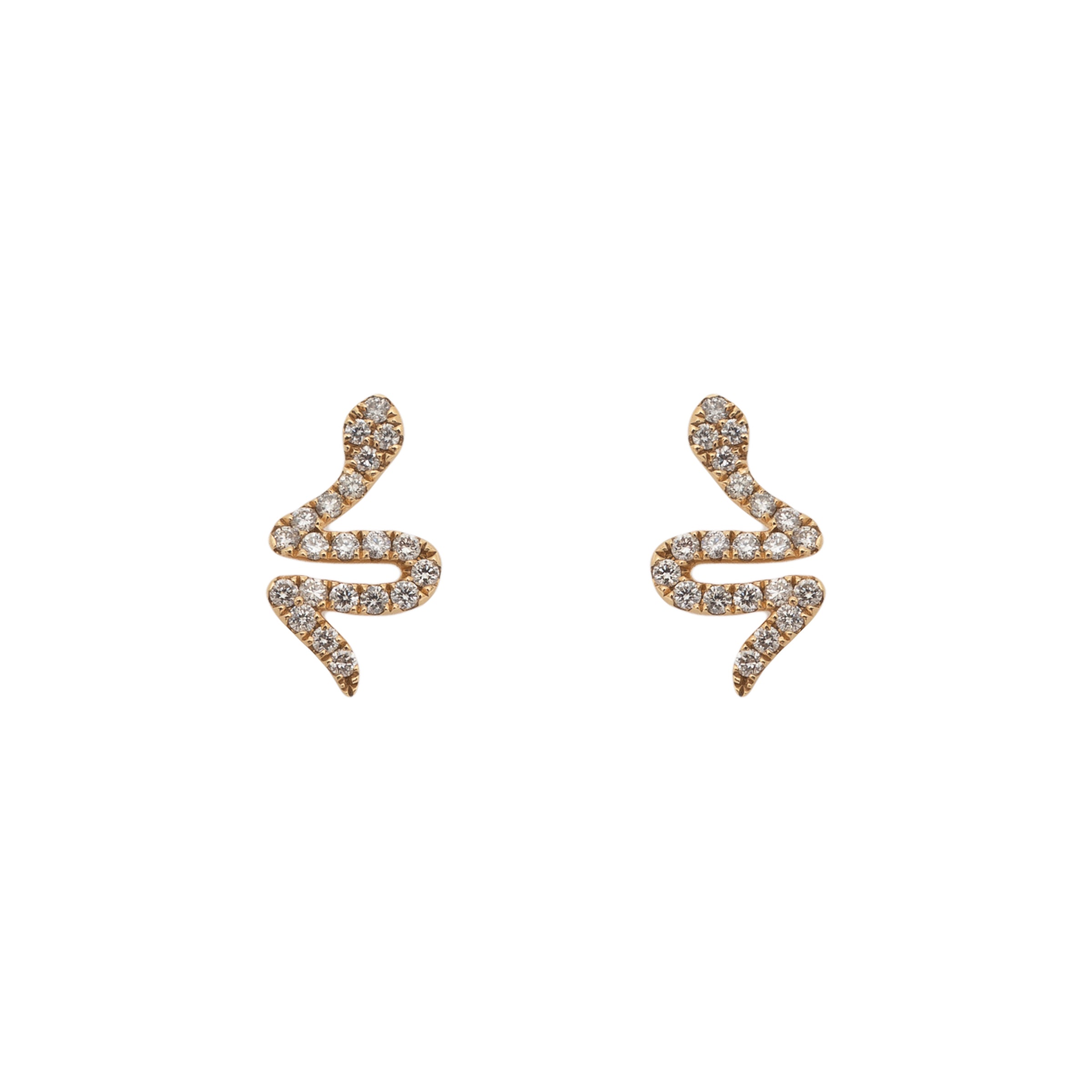 Brinco cobra de diamante e ouro 18k