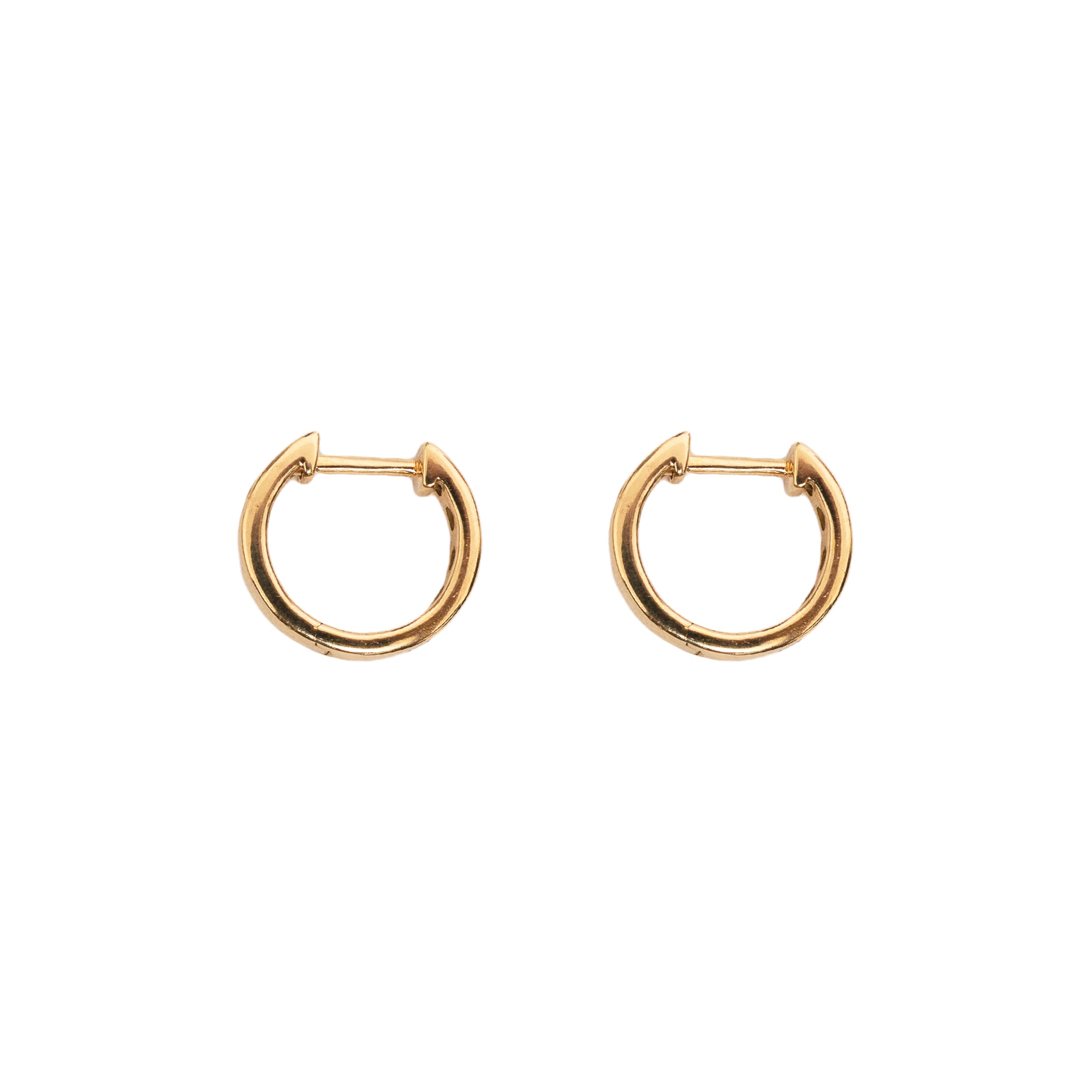 Brinco argola Hug com diamante e ouro 14k