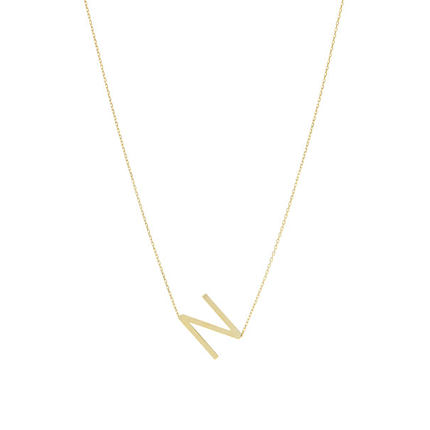 Gargantilha letra N ouro 18k - temos todas as letras