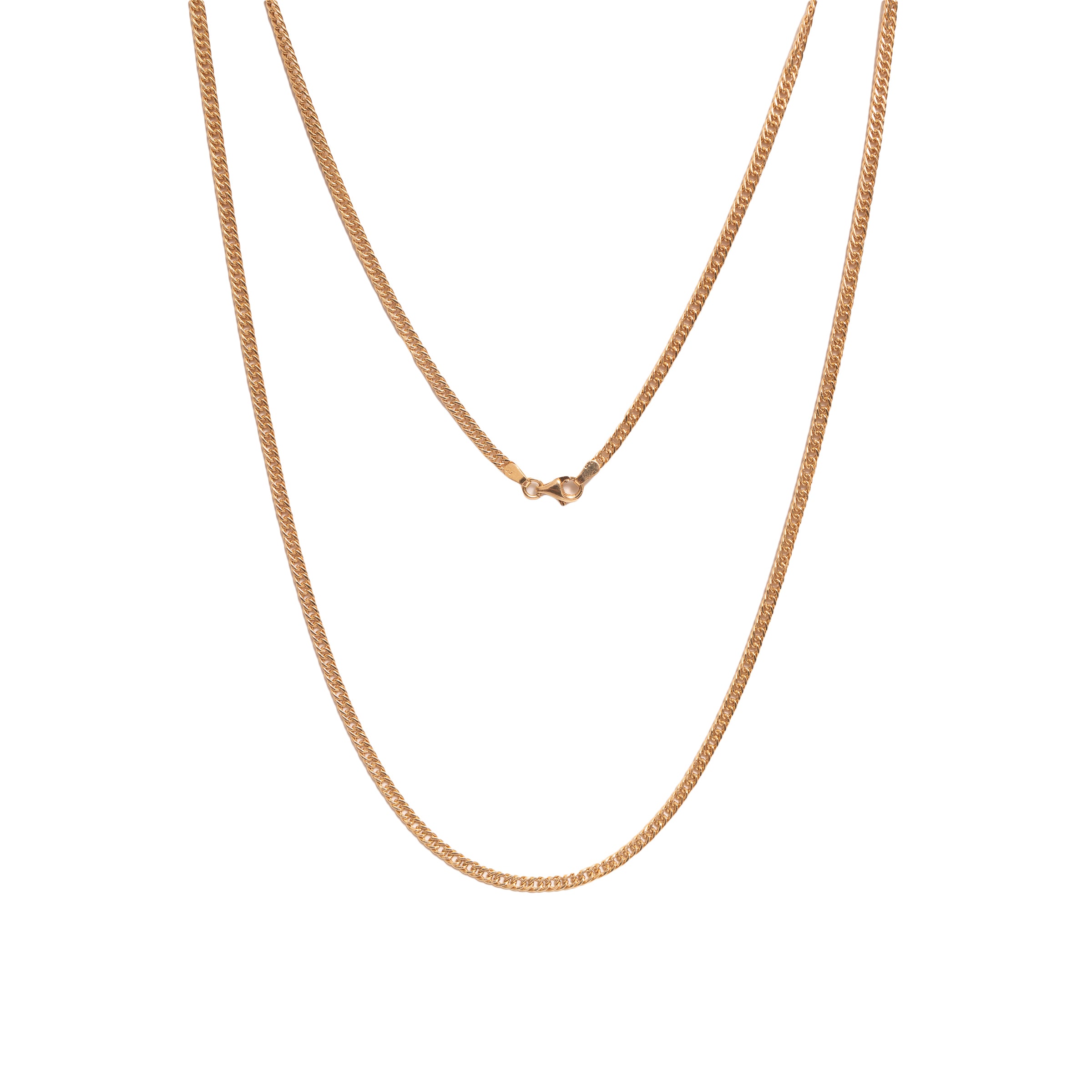 Corrente masculina grumet dupla ouro 18k