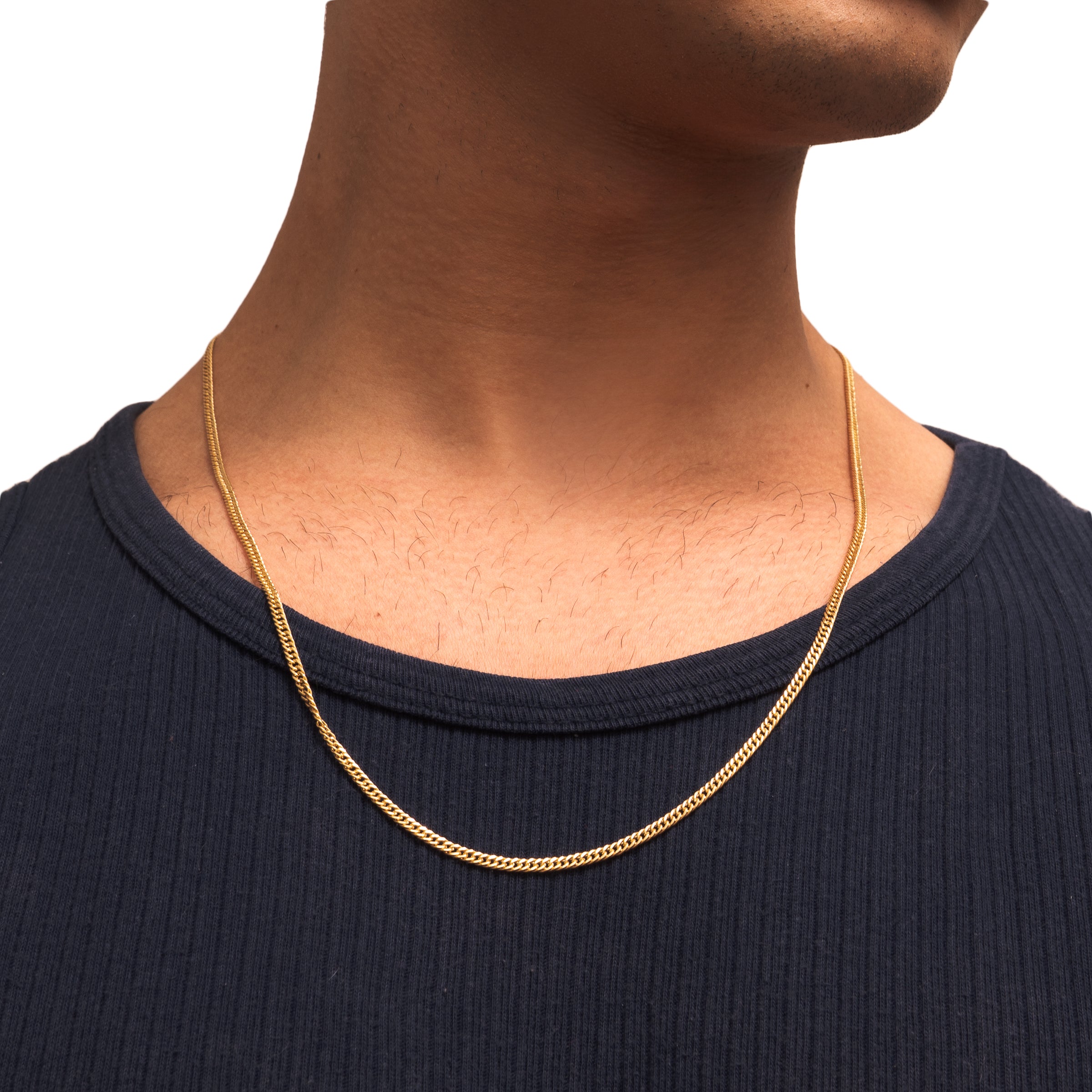 Corrente masculina grumet dupla ouro 18k