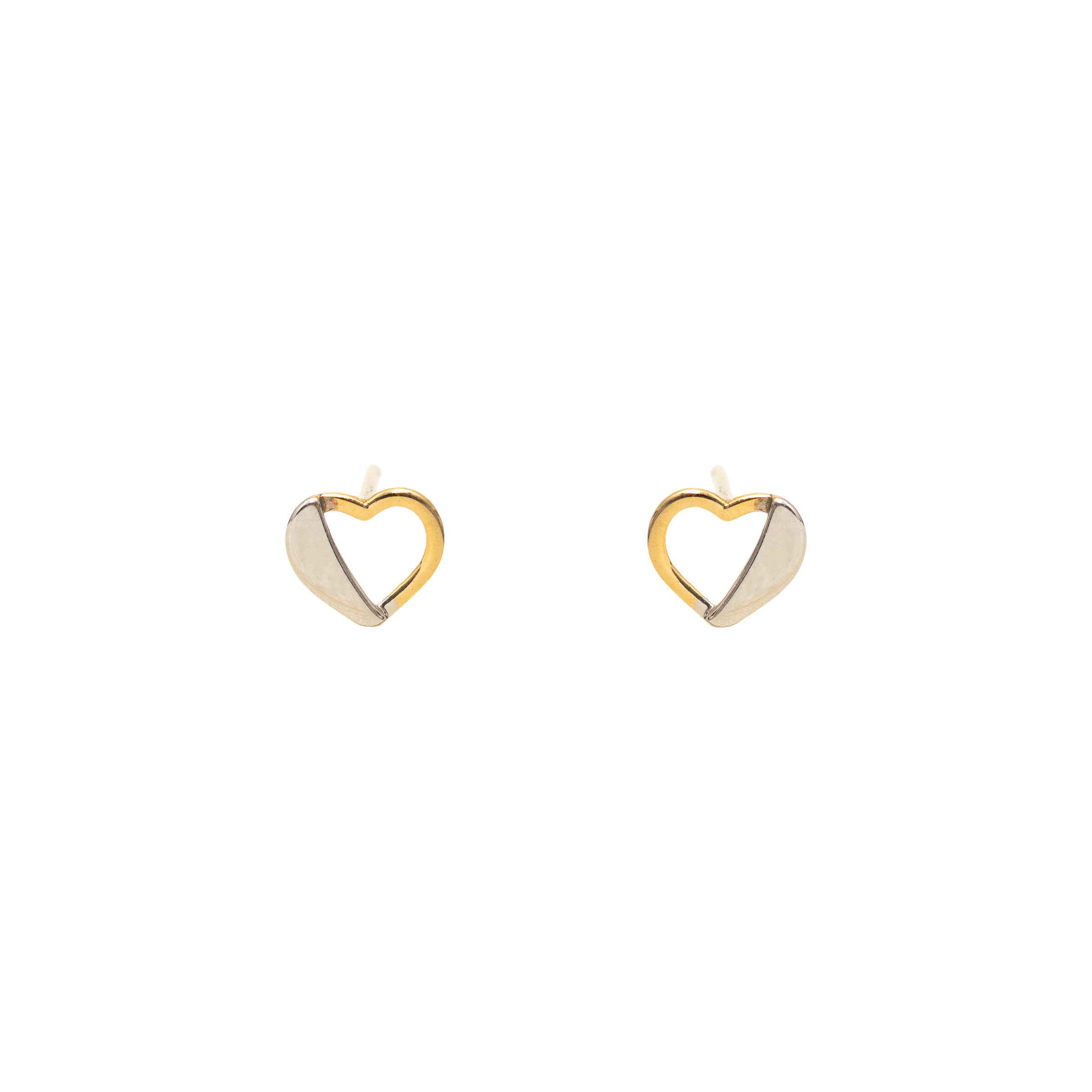 Brinco Infantil Coração Vazado Pequeno em Ouro 18K