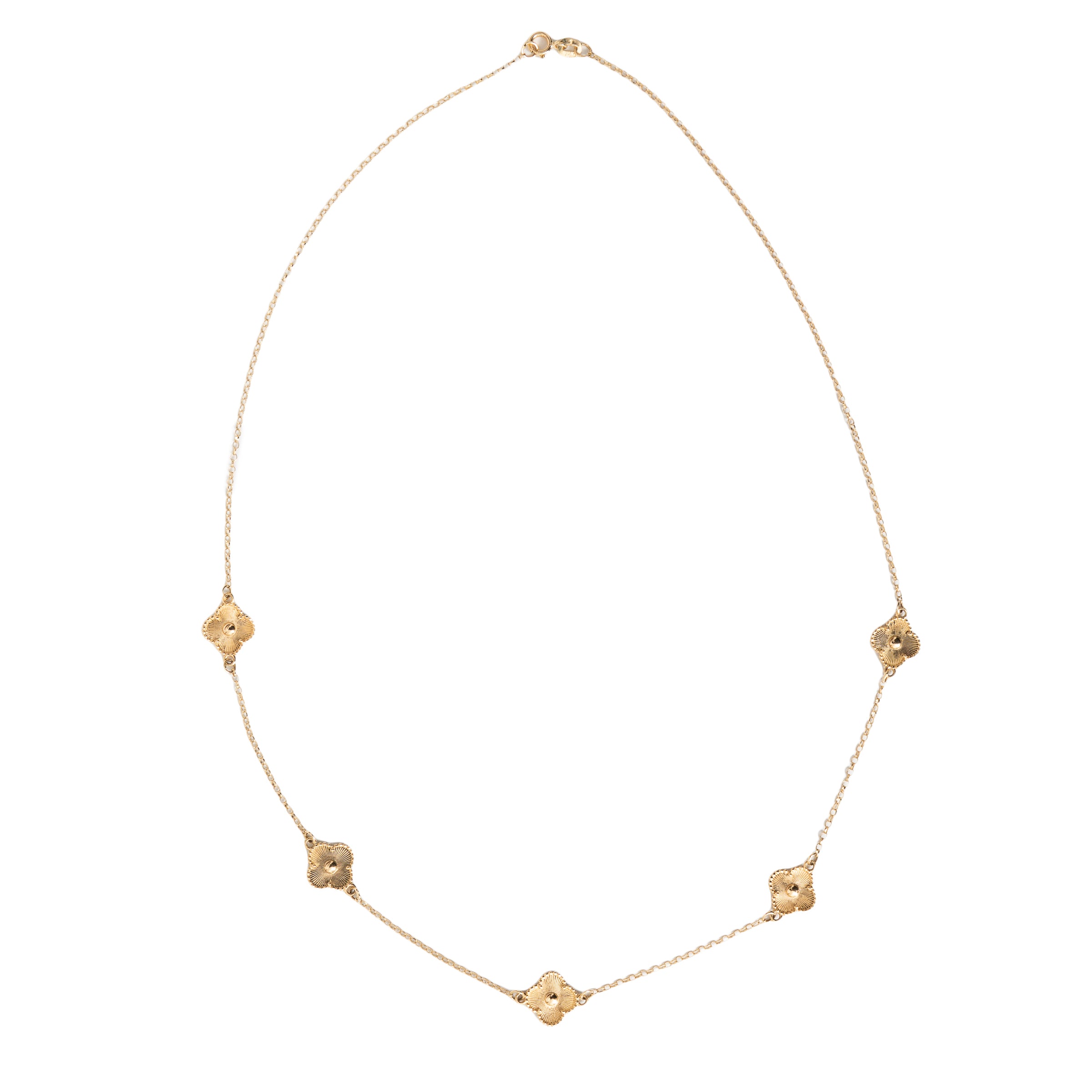 Gargantilha com 5 Flores em Ouro 18K