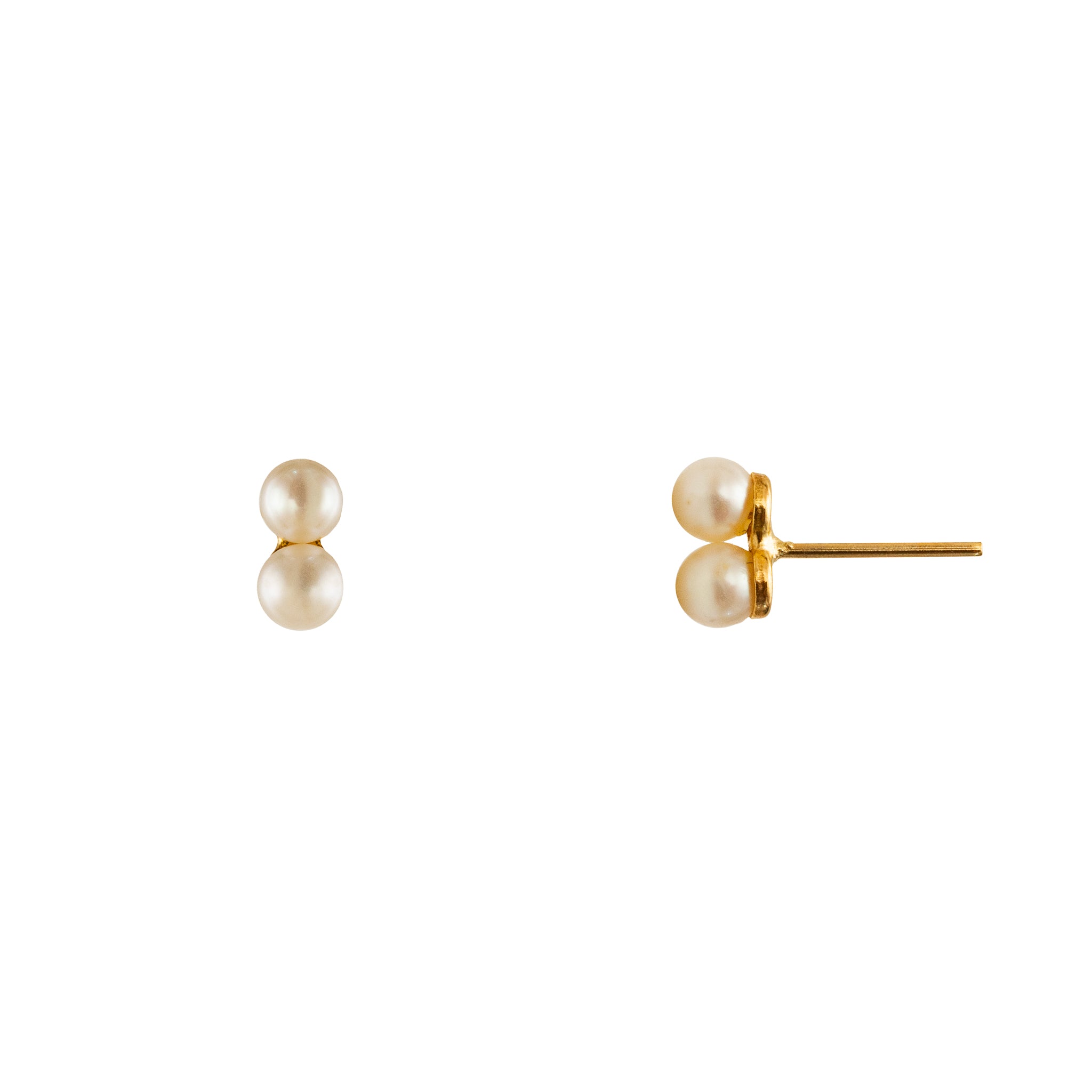 Brinco Infantil Pérola Dupla Ouro 18k