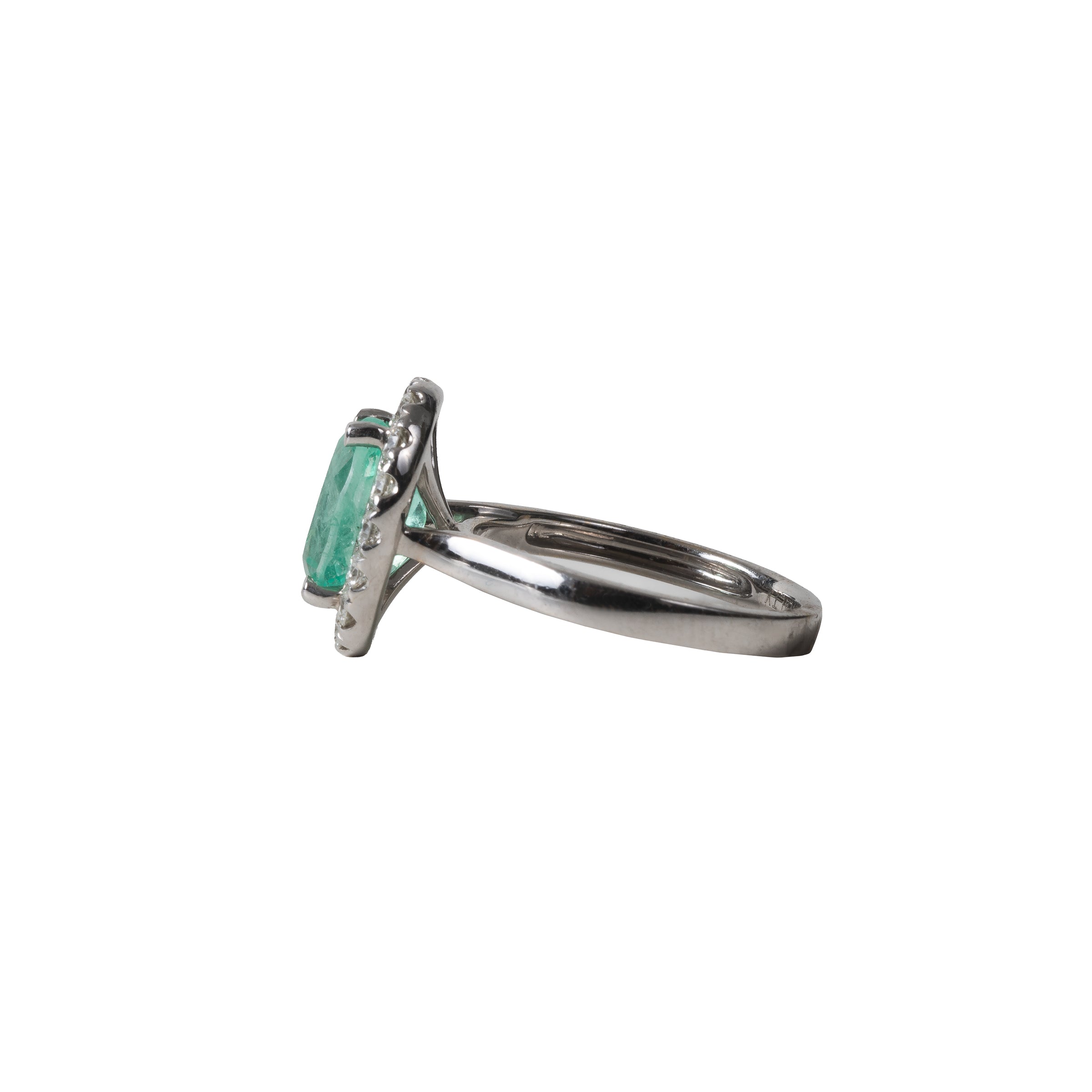 Anel Esmeralda Colombiana com Diamante e Ouro 18k