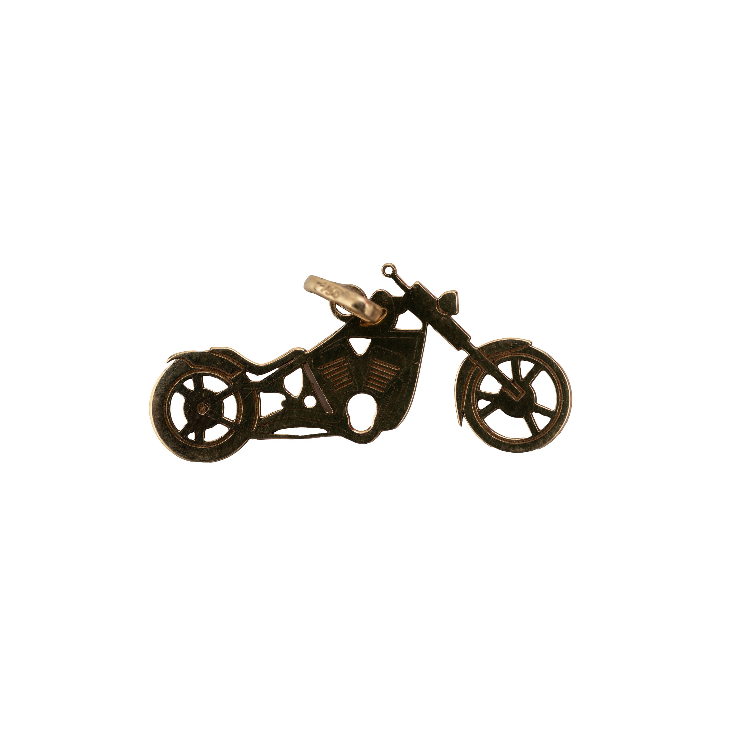 Pingente Moto Diamantada Ouro 18K