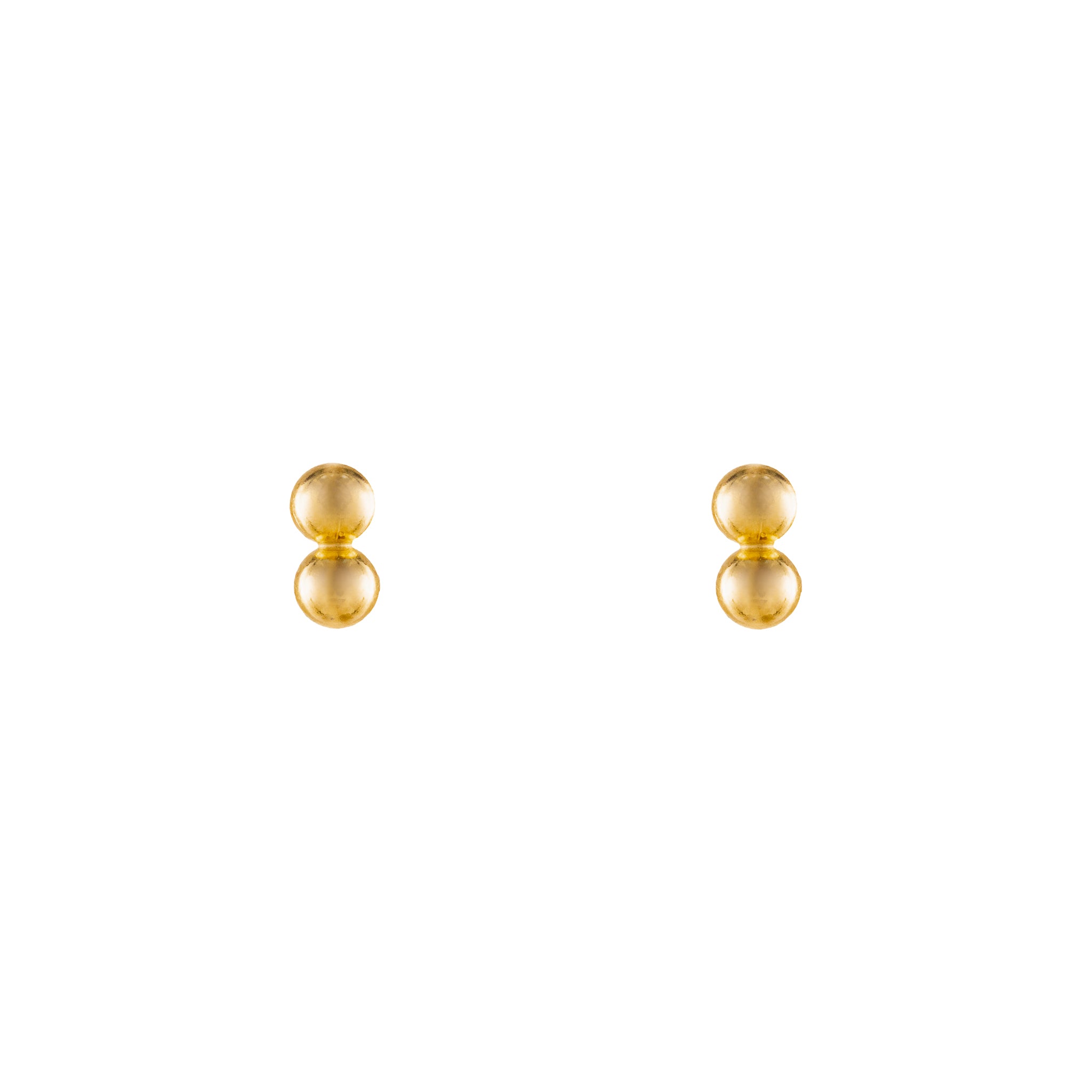 Brinco Infantil 2 Bolinhas em Ouro 18K