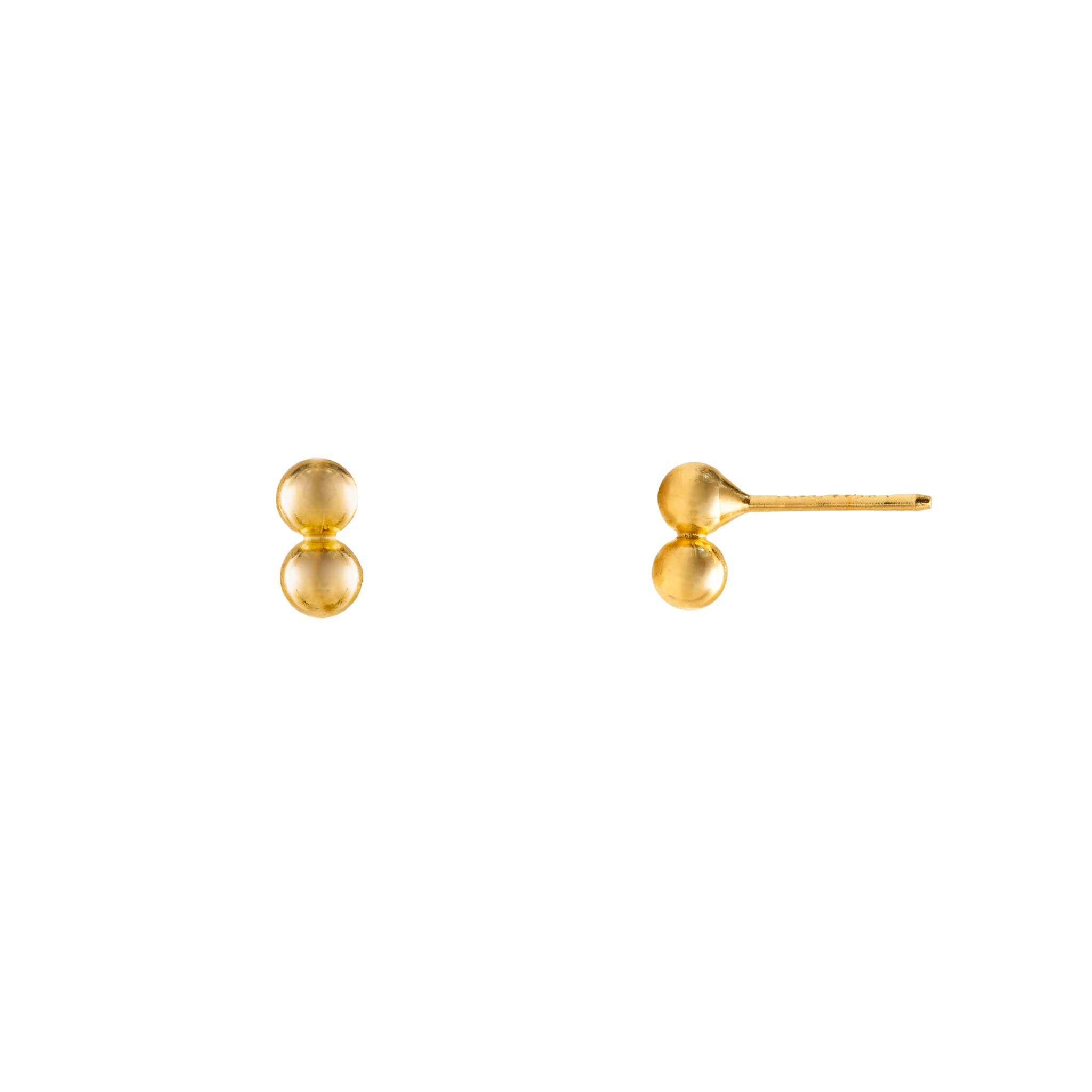 Brinco Infantil 2 Bolinhas em Ouro 18K