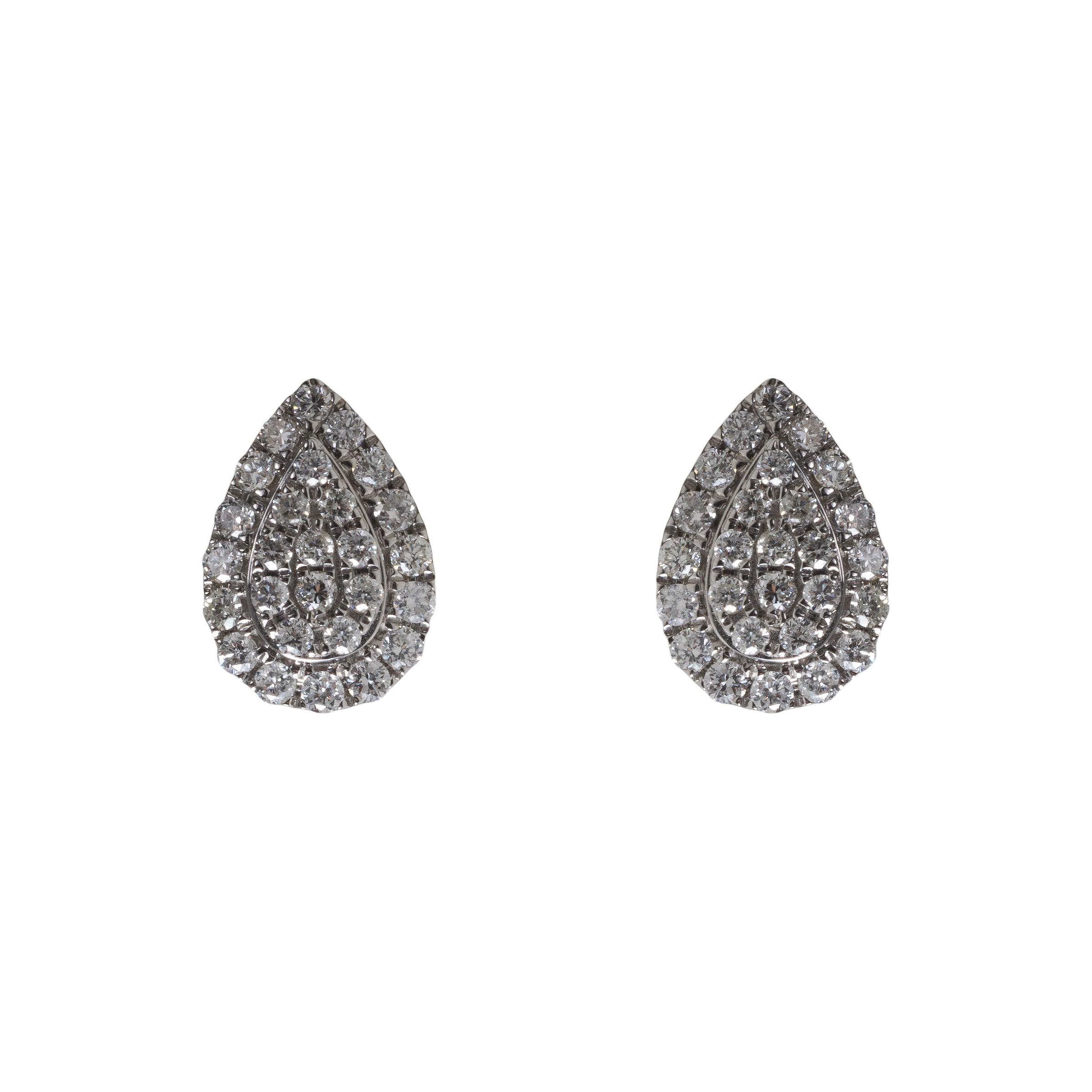 Brinco Gota de Diamantes e Ouro 18k
