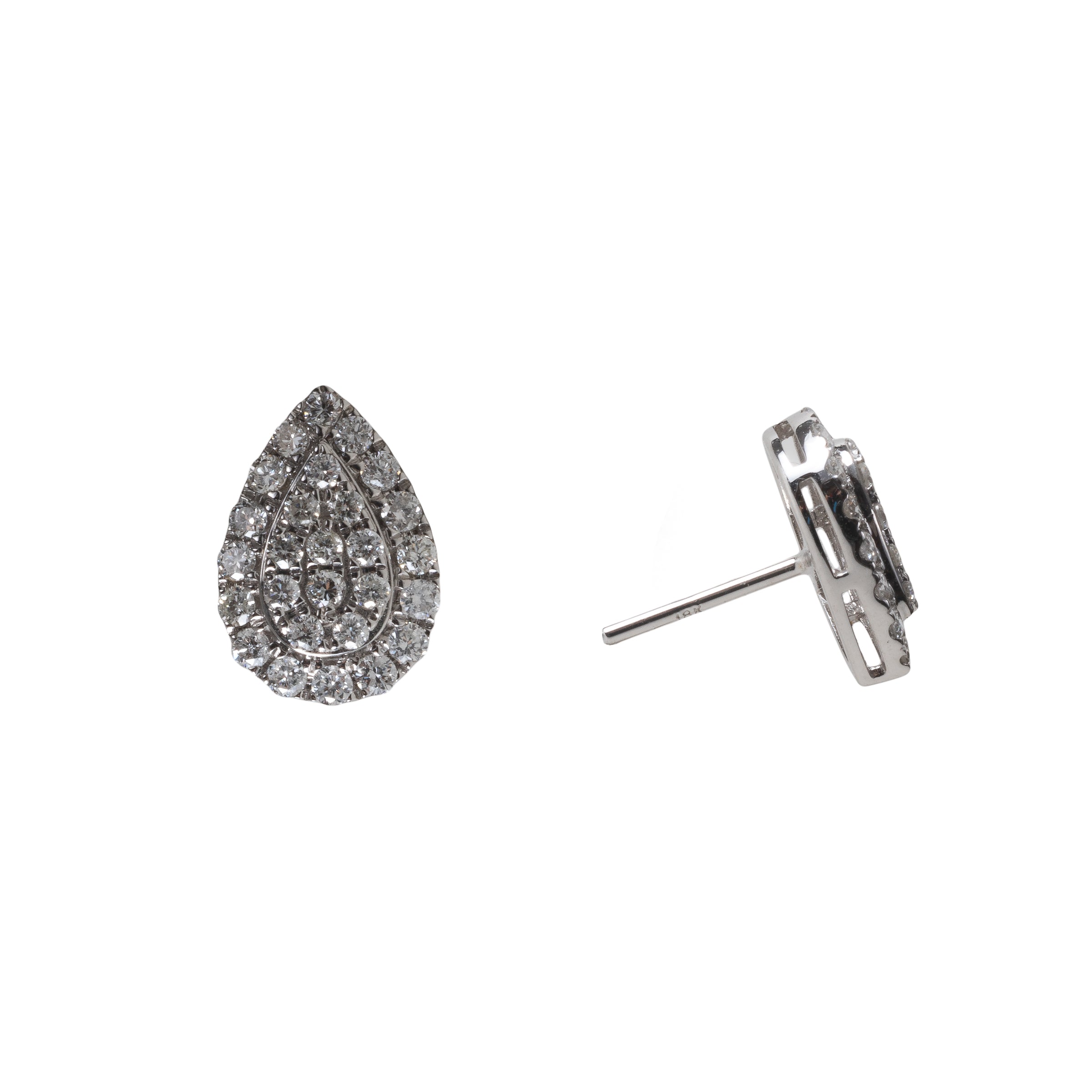 Brinco Gota de Diamantes e Ouro 18k