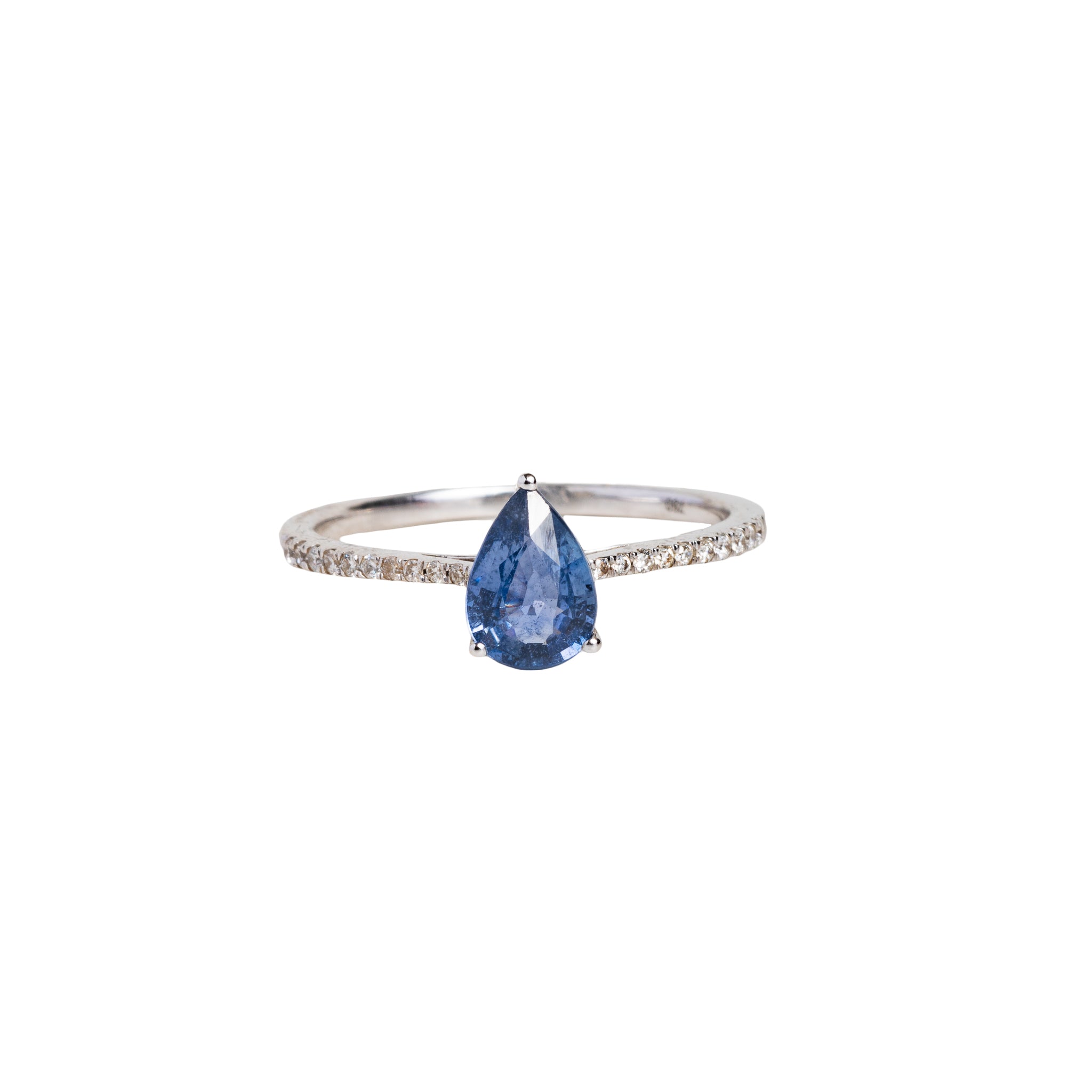 Anel Gota Blue Safira com Diamante
