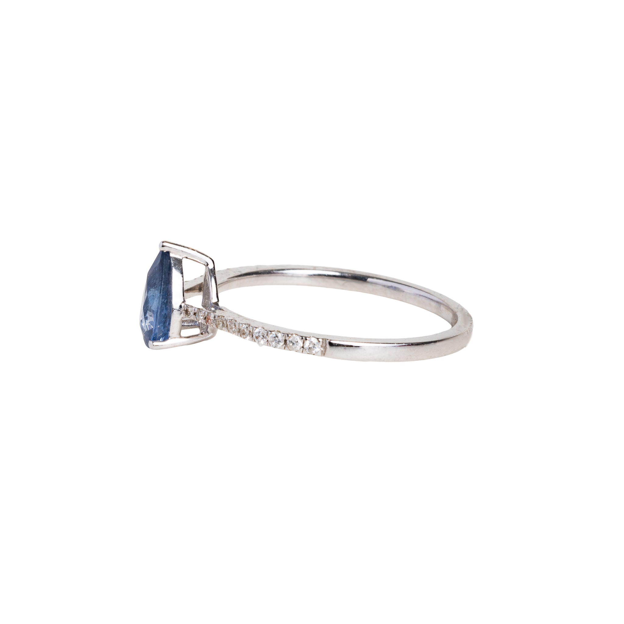Anel Gota Blue Safira com Diamante