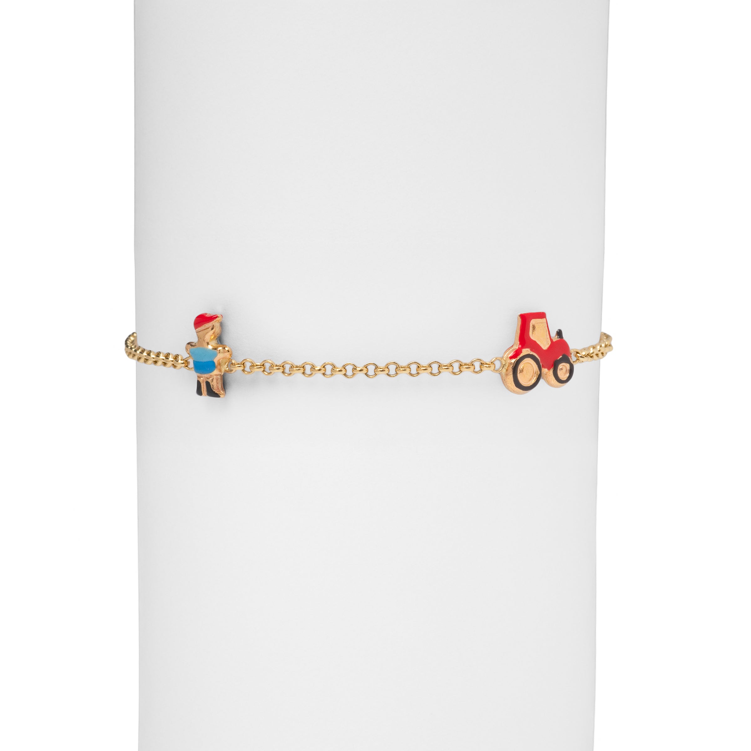 Pulseira Infantil Menino e Trator Ouro 18K