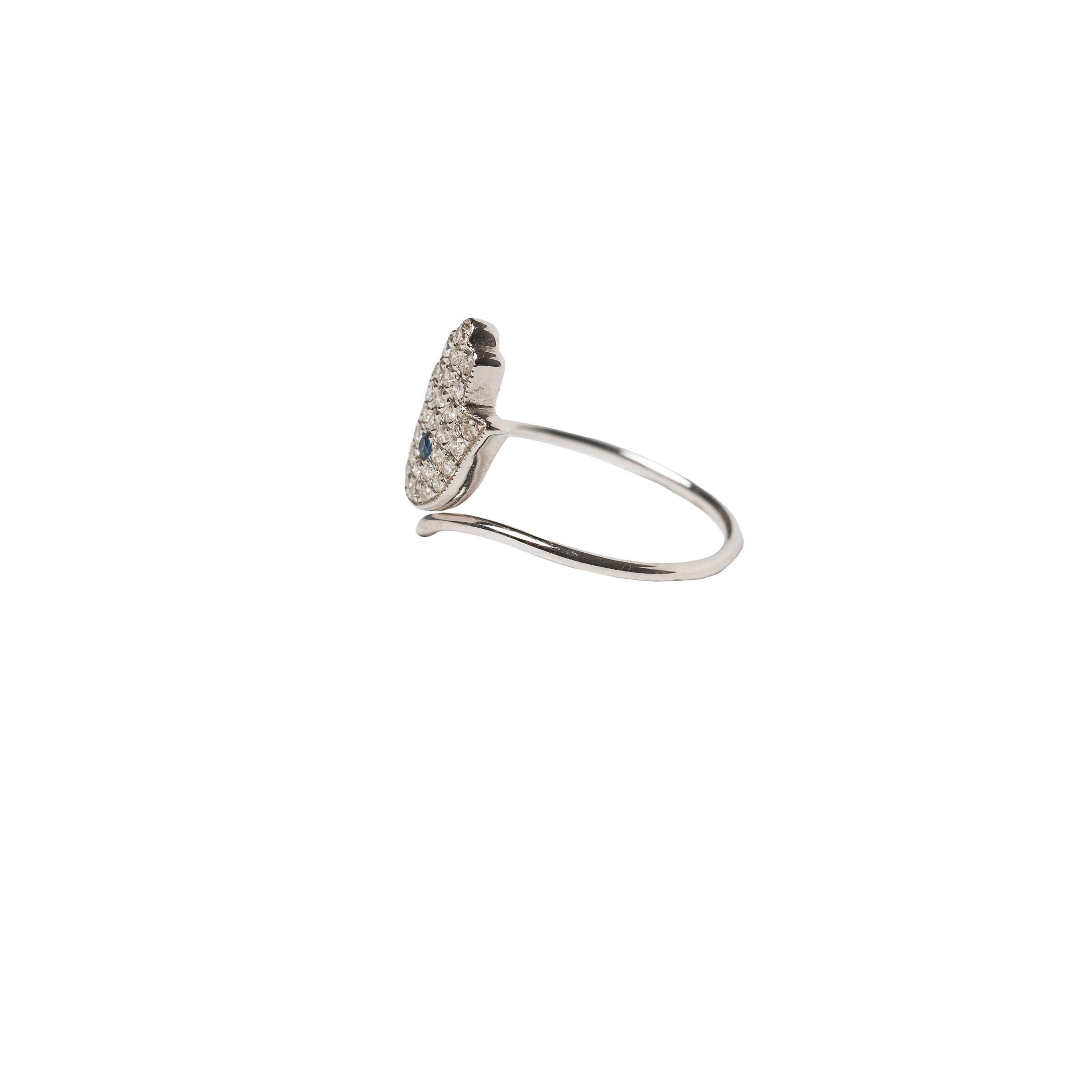 Anel Mão de Fátima com Diamante e Safira
