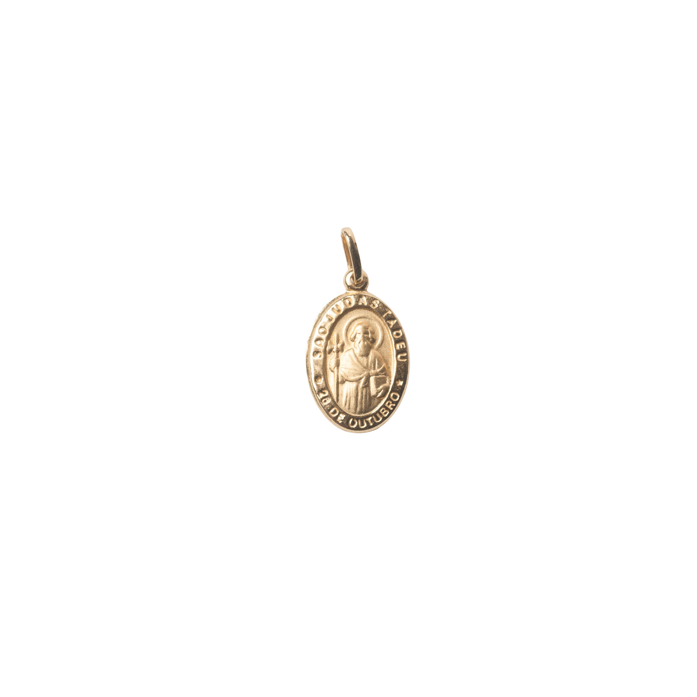 Pingente Medalha Oval São Judas Tadeu Ouro 18K