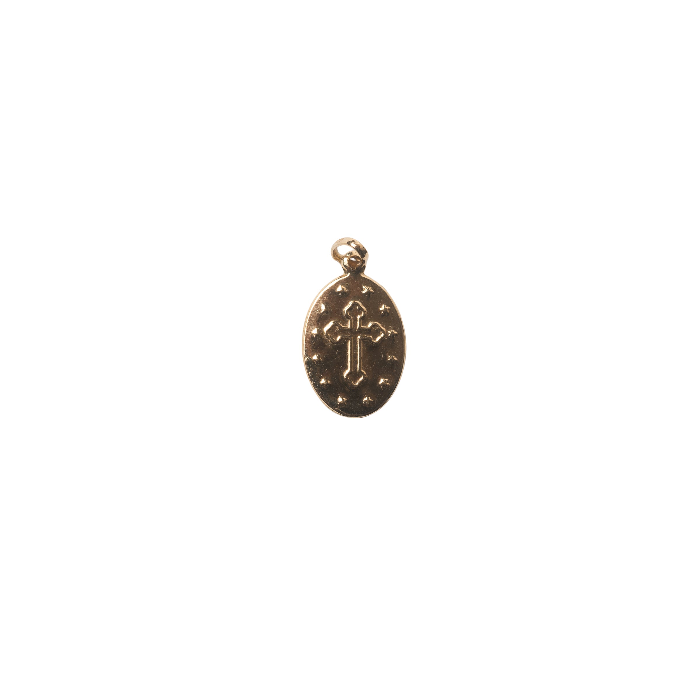Pingente Medalha Oval Nossa Senhora do Carmo Ouro 18k