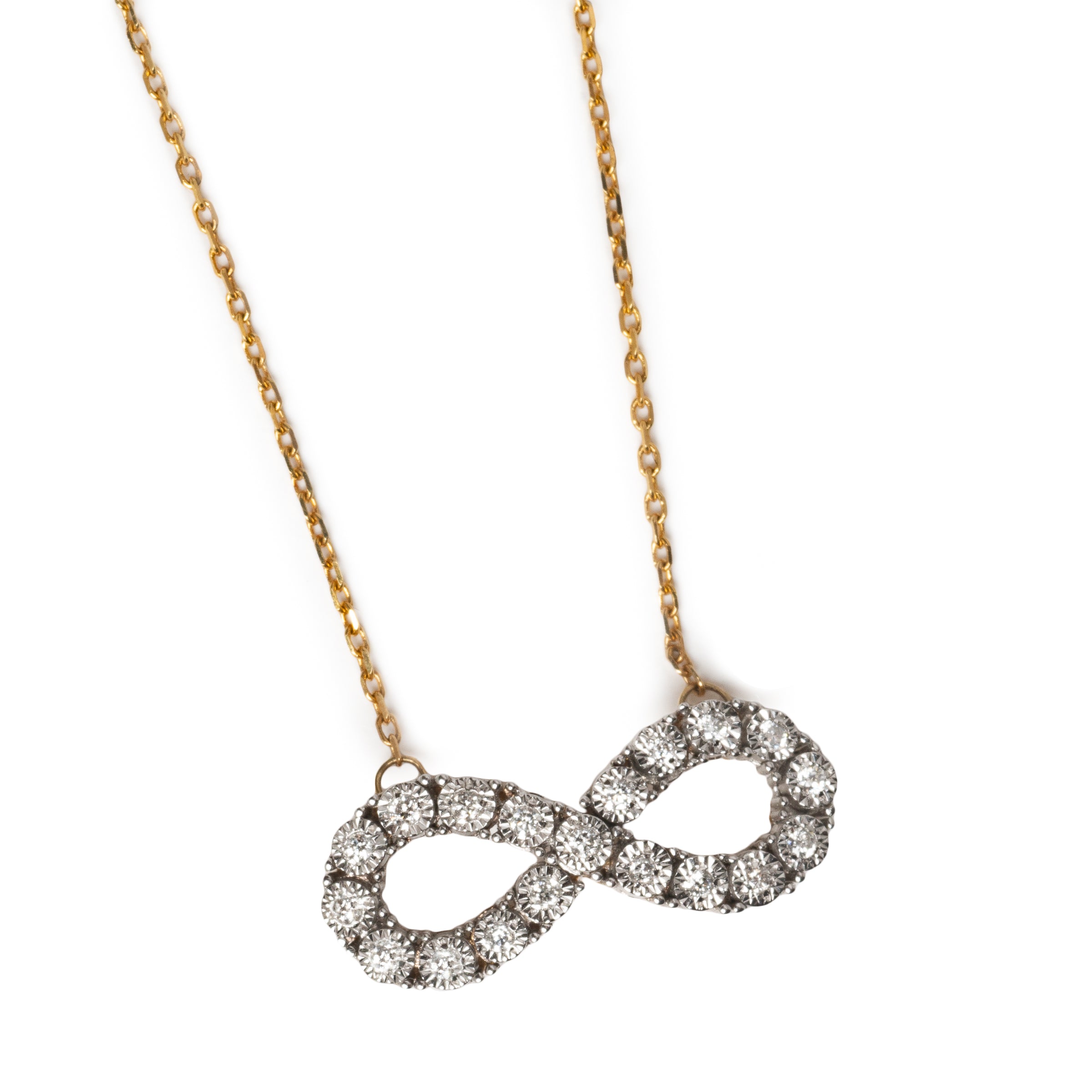 Colar Ouro 18K com Pingente Infinito em Diamante