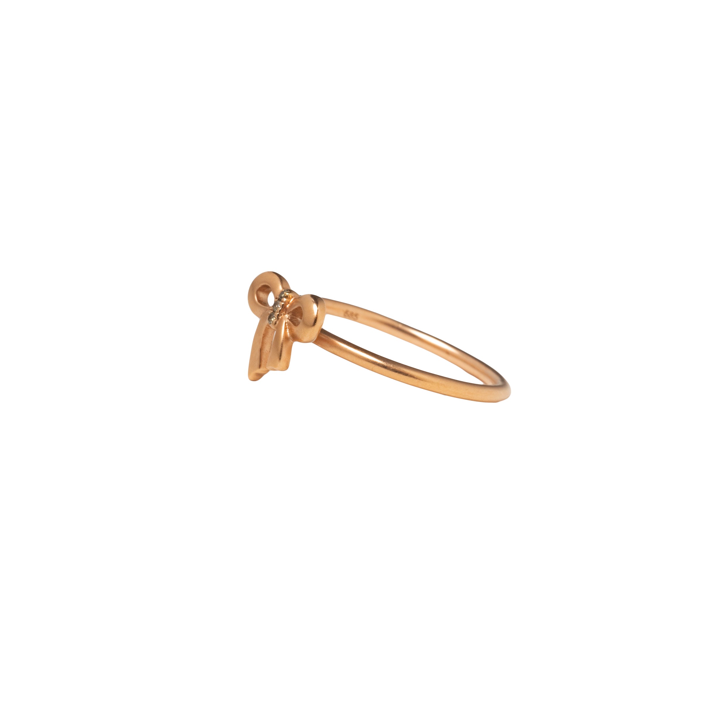 Anel Infantil Laço com Diamante Ouro 18K