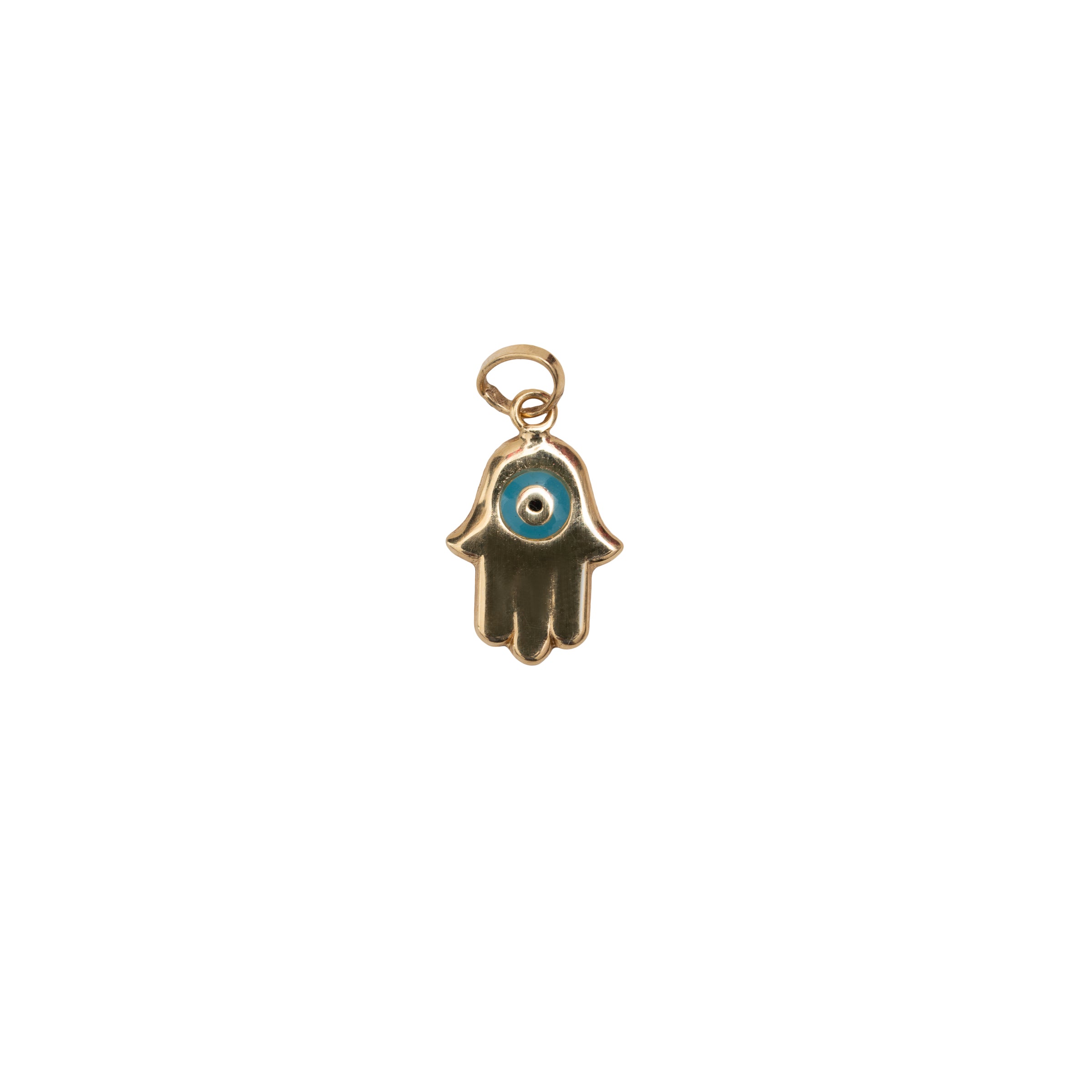 Pingente Mão de Fátima Esmaltado Ouro 18K