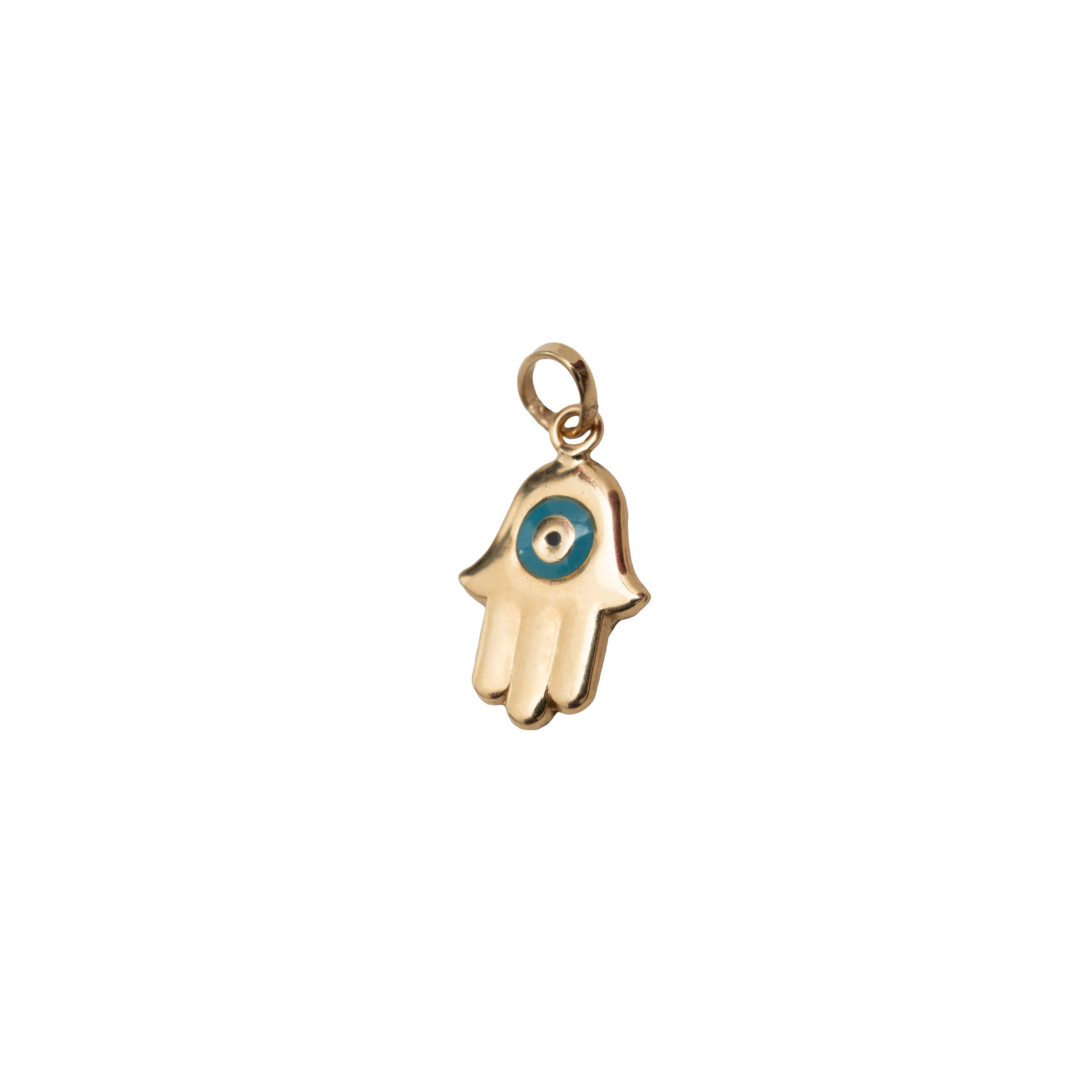 Pingente Mão de Fátima Esmaltado Ouro 18K