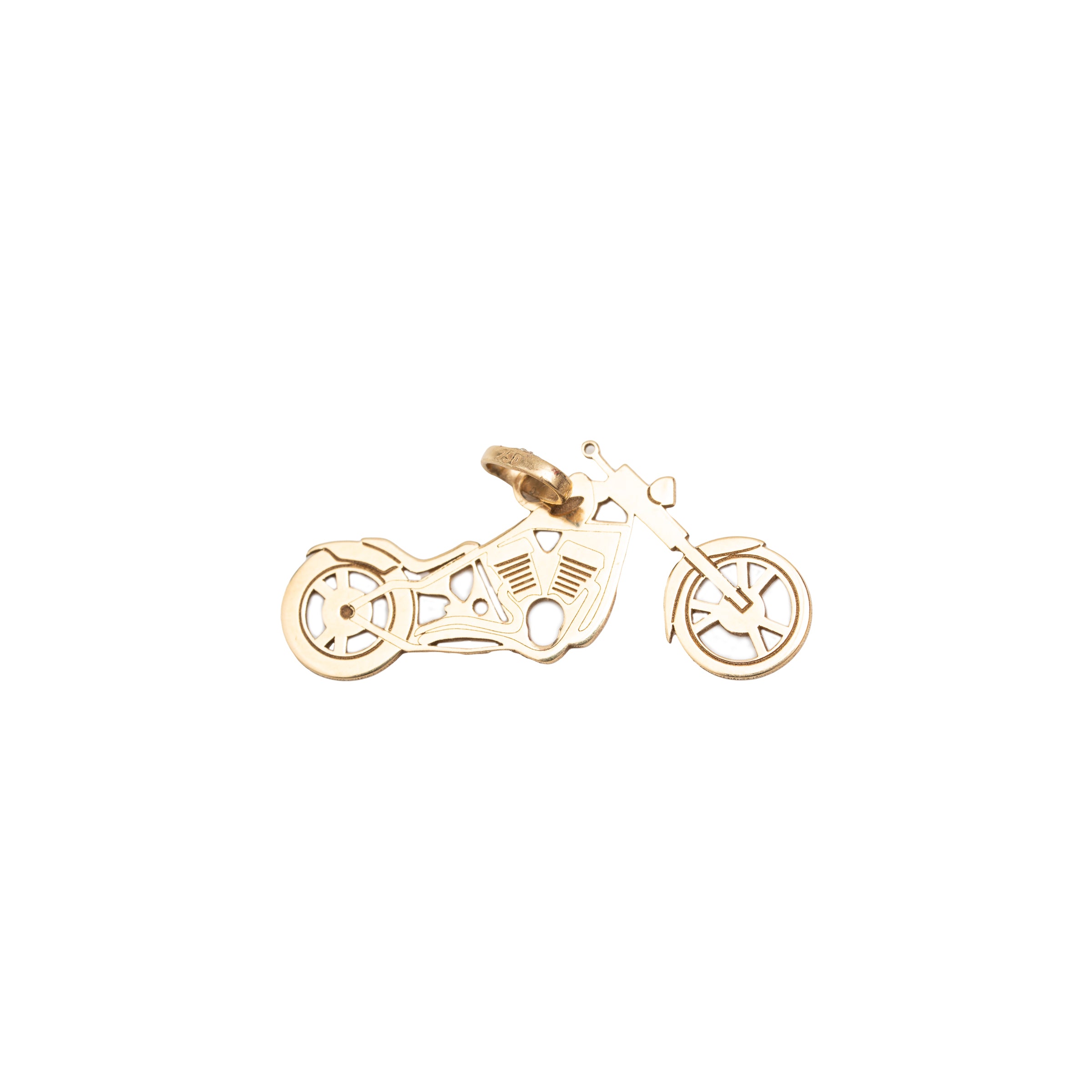 Pingente Moto Diamantada Ouro 18K