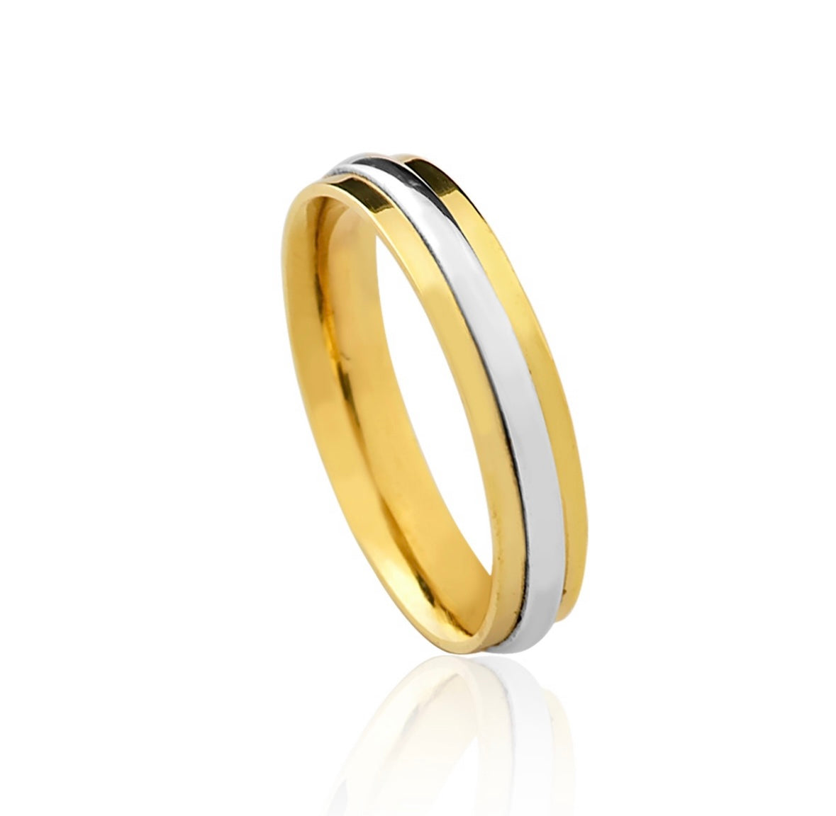 Aliança de Bodas em Ouro 18K Branco e Amarelo
