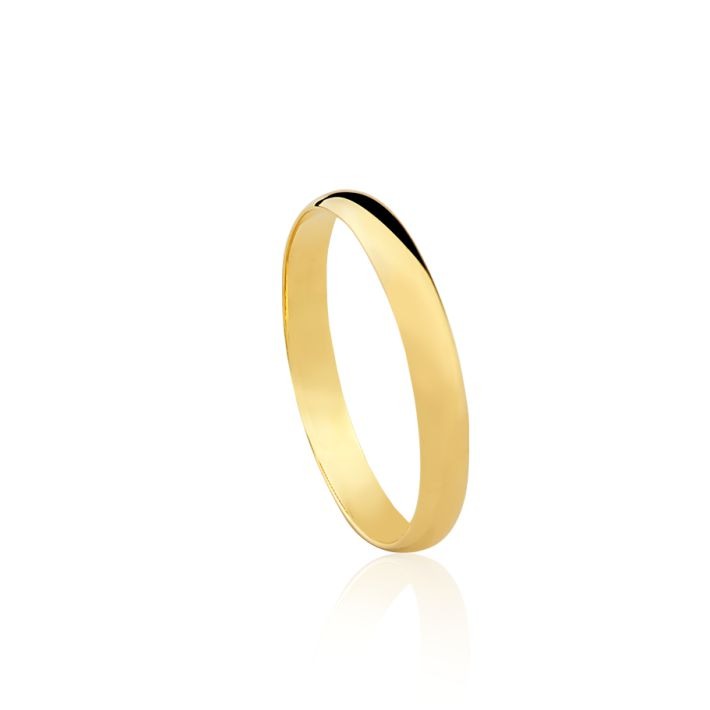 Aliança Meia Cana 4mm em Ouro 18K