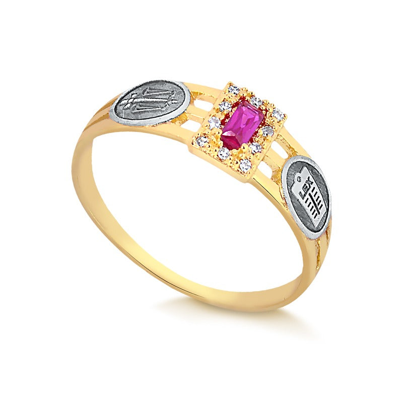 Anel de Formatura Baguete em Ouro 18K – Esmeralda, Rubi ou Safira Azul