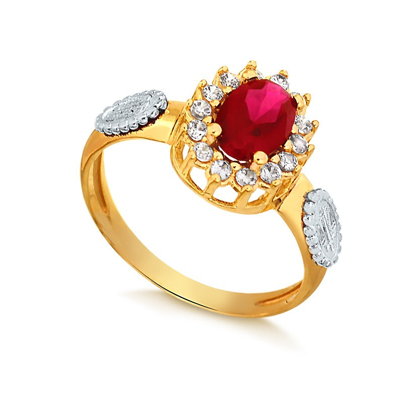 Anel de Formatura Oval em Ouro 18K – Esmeralda, Rubi ou Safira Azul