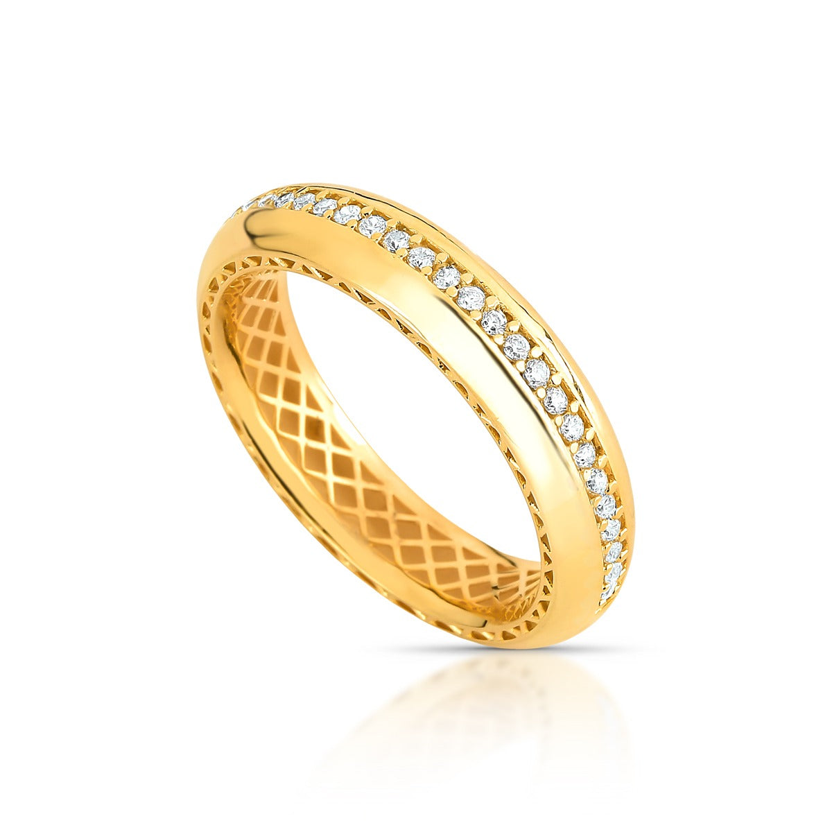Aliança Ópera Garnier Anatômica 6mm em Ouro 18K