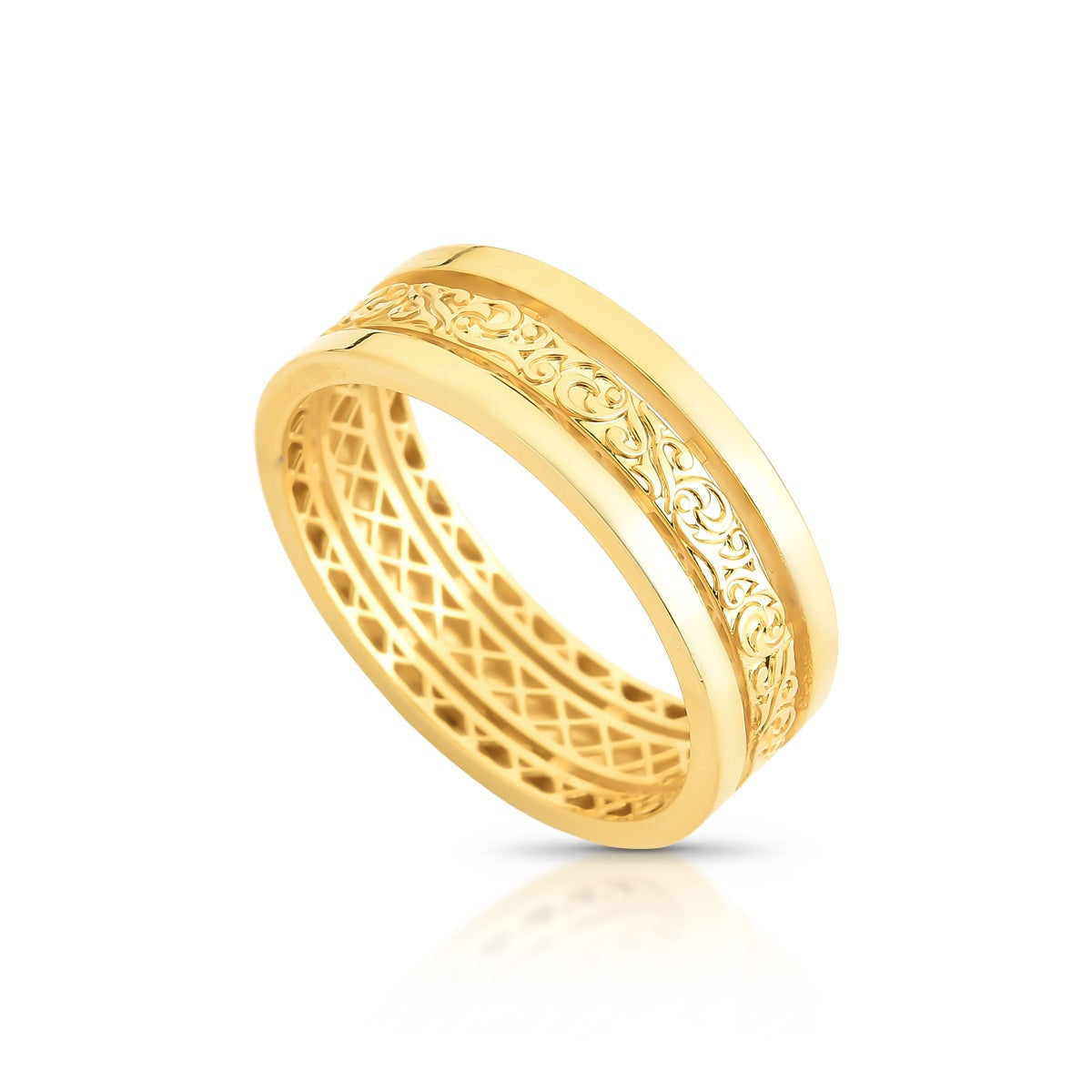Aliança Versailles 7,10mm em Ouro 18K