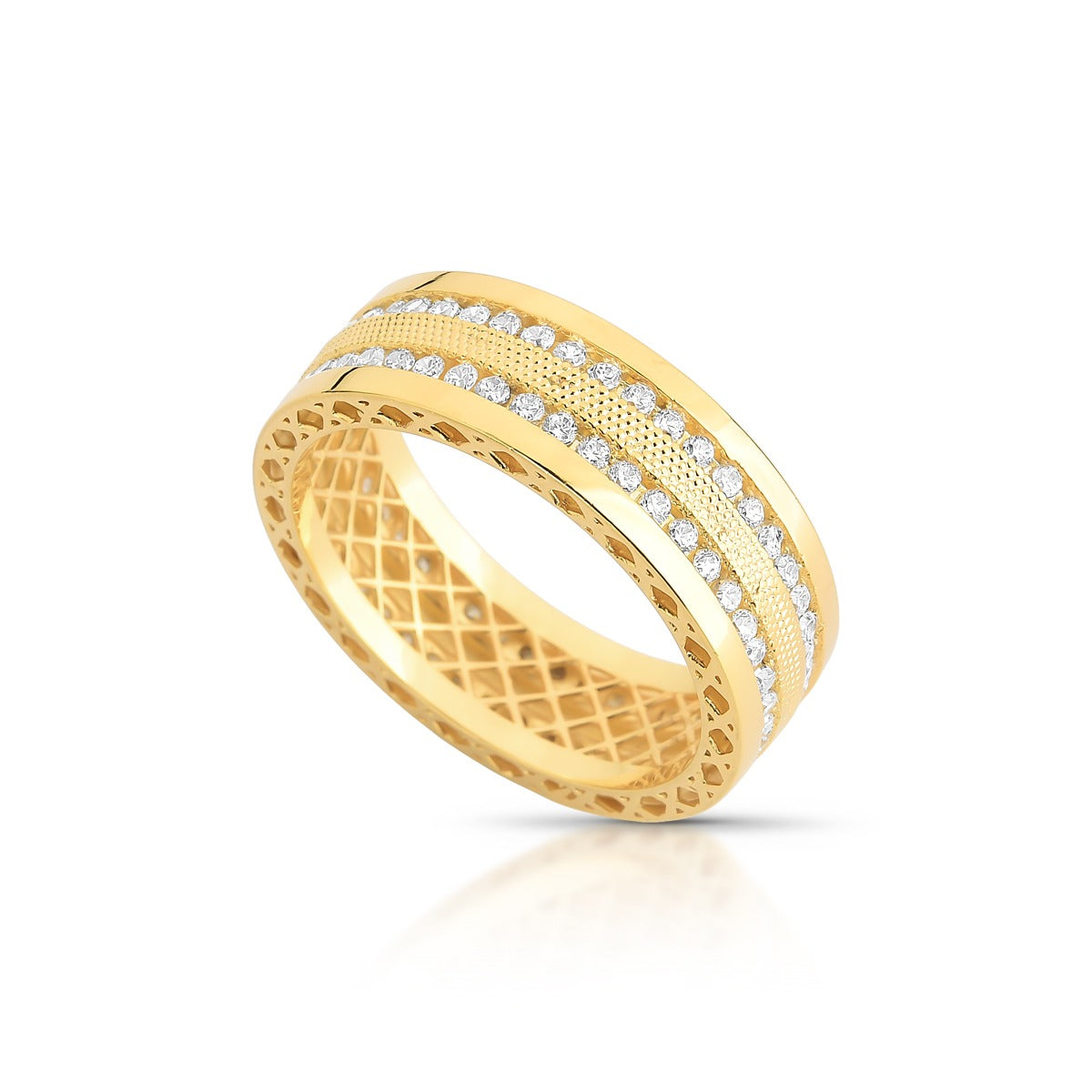 Aliança Champs Elysées com Diamante em Ouro 18K