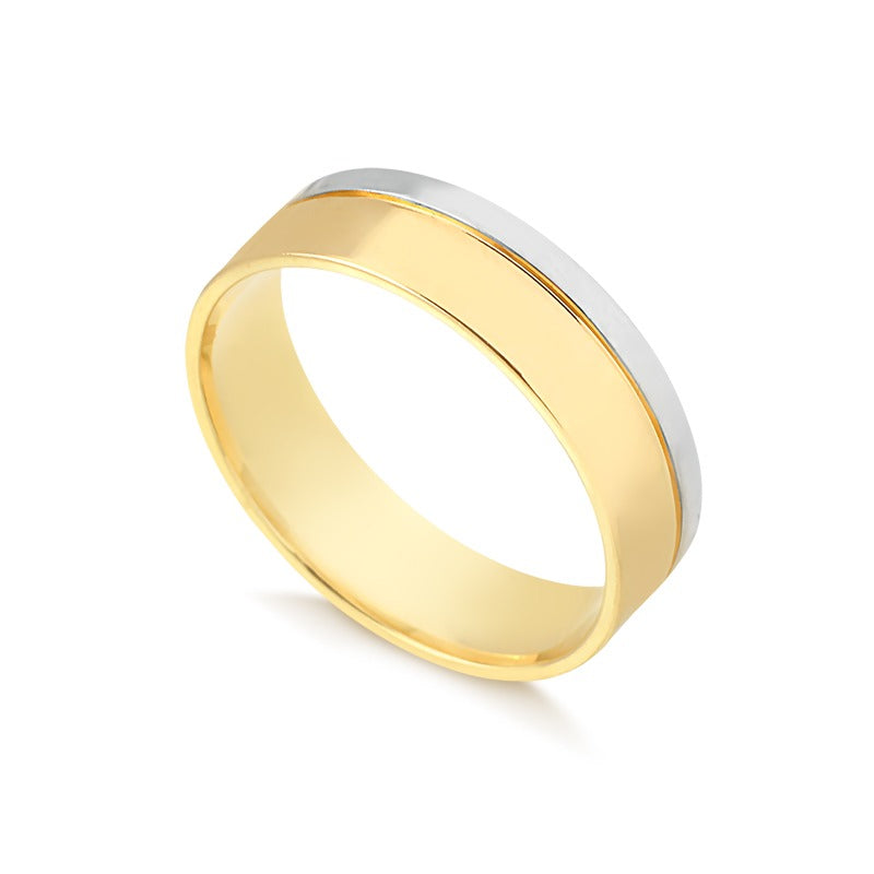 Aliança de Bodas em Ouro 18K Branco e Amarelo