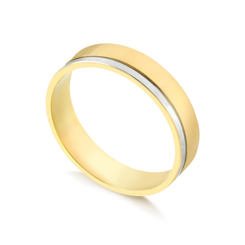 Aliança de Bodas em Ouro 18K Branco e Amarelo