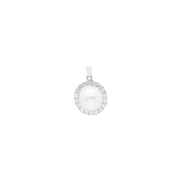 Pingente chuveiro pérola natural e diamante, ouro 18k (colar vendido separado)