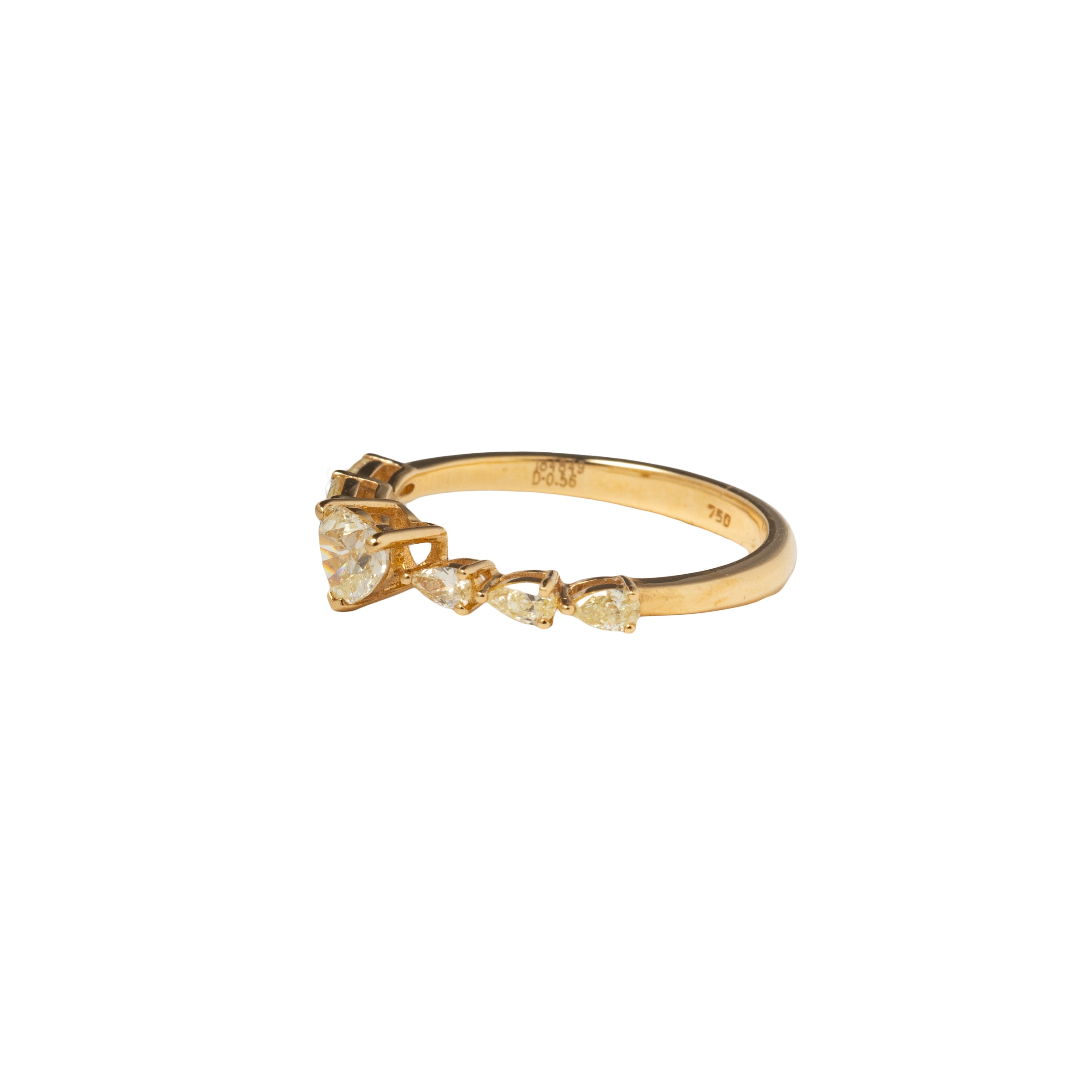 Anel Yellow com Diamantes em Ouro 18K