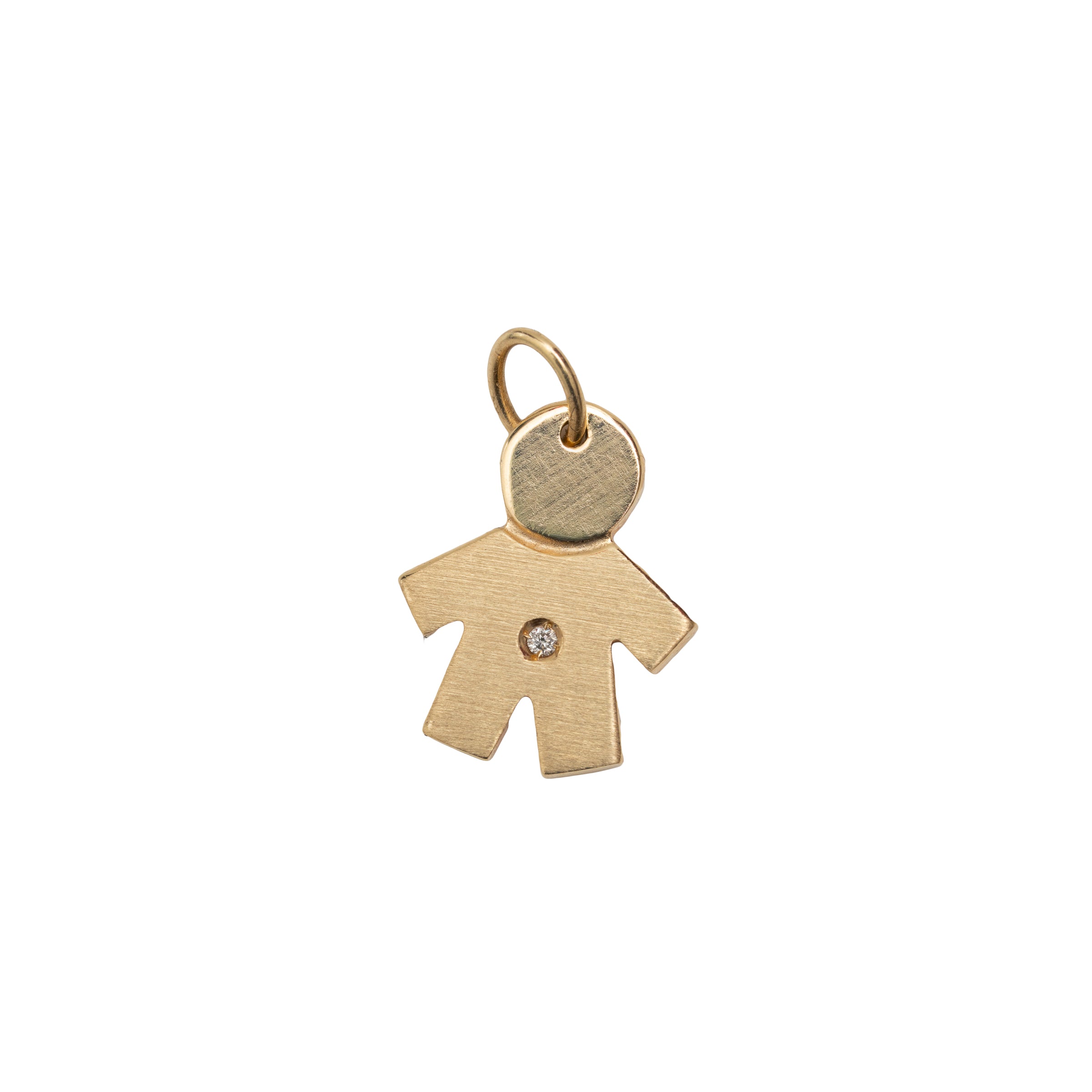 Pingente Menino 1 Ponto Diamante em Ouro 18K