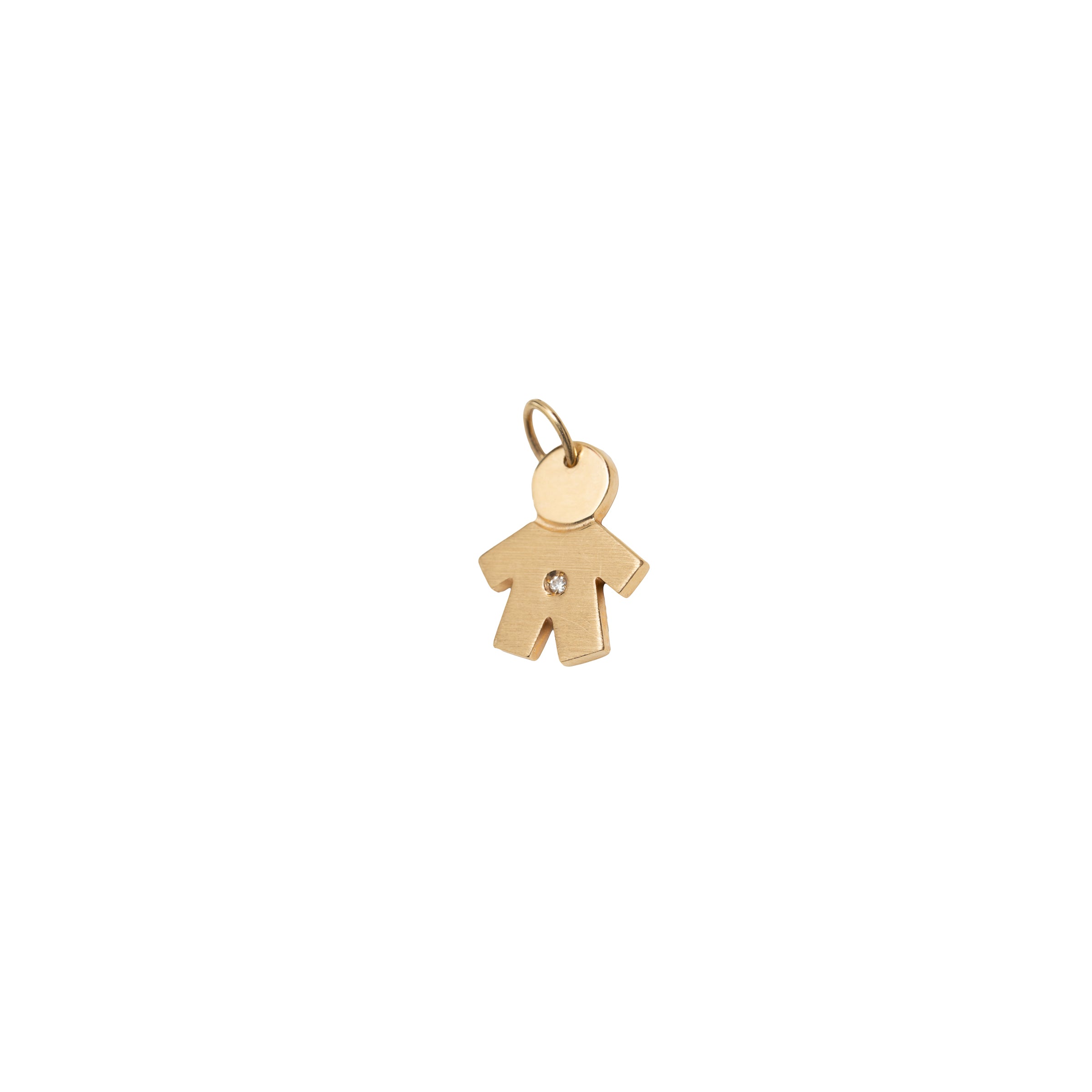 Pingente Menino 1 Ponto Diamante em Ouro 18K